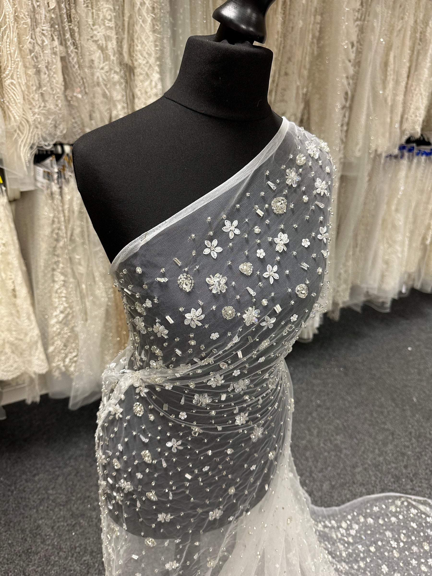 Ivory Hand Beaded Lace - Quinta
