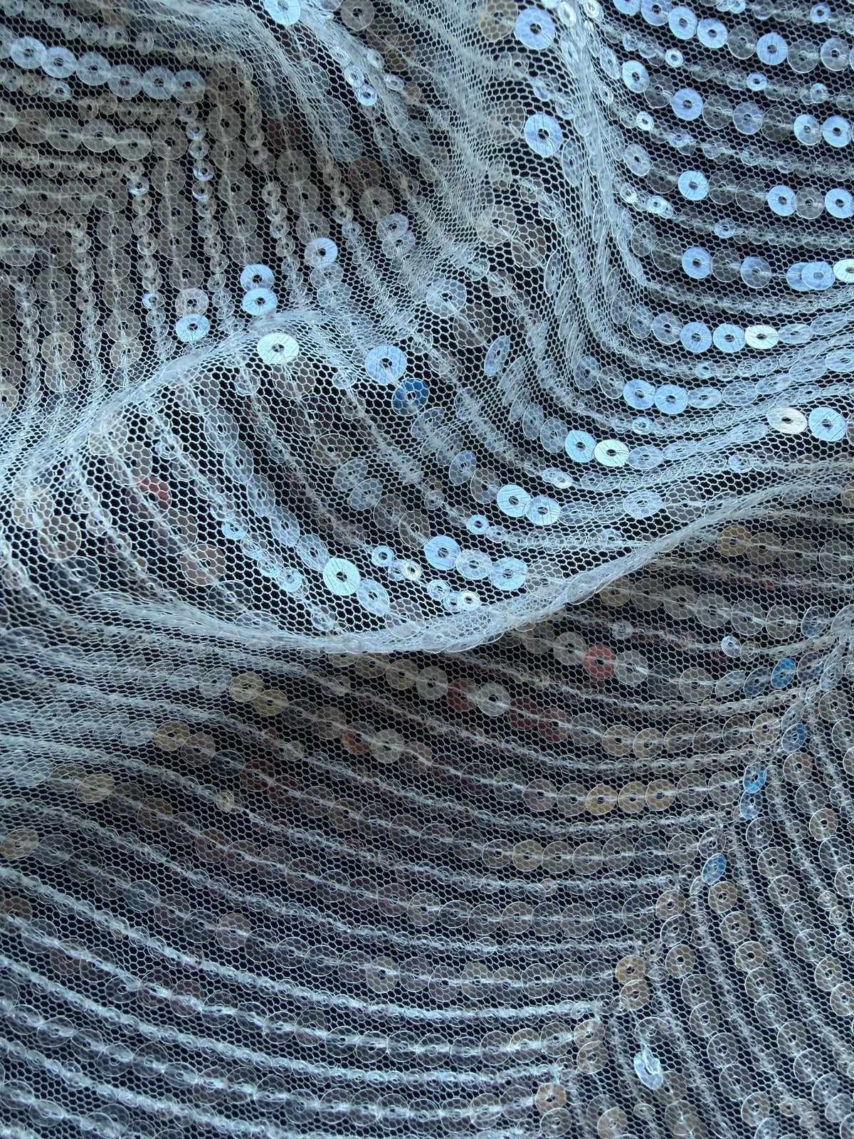Baby Blue Embroidered Sequin Tulle – EB3020