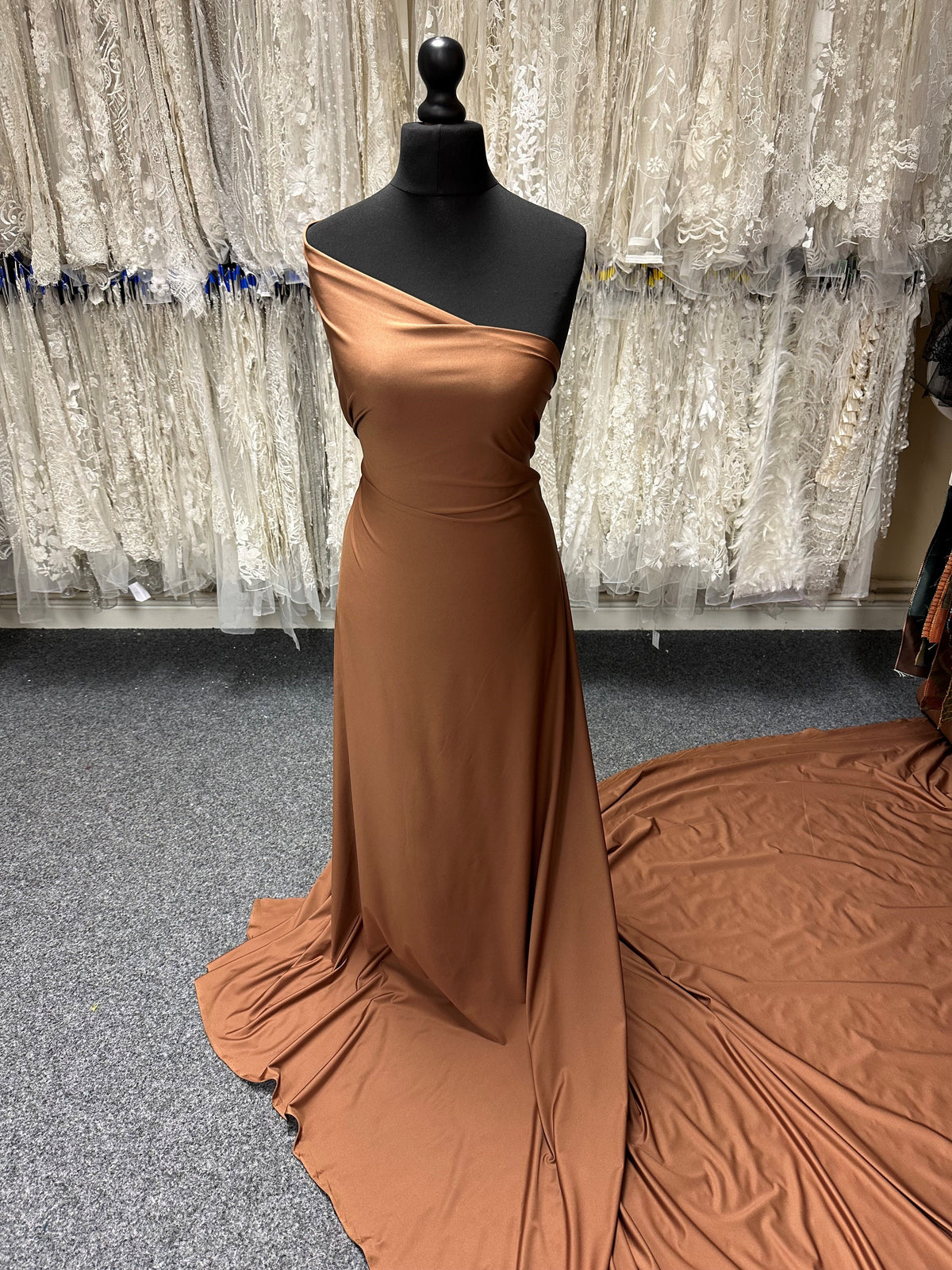 Mocca Stretch Polyester Satin - Confidence