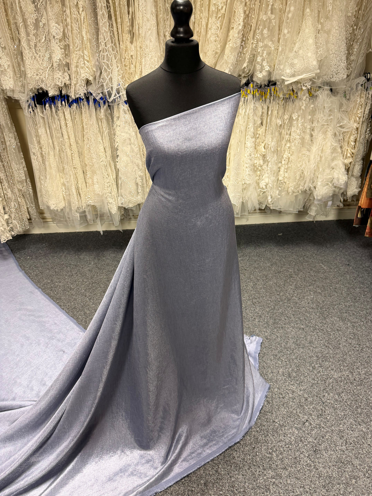 Blue Viscose Blend Fabric - Ferrari