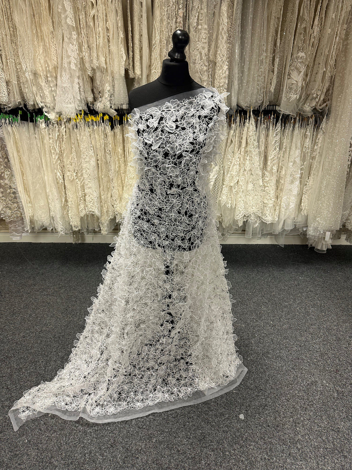 White 3D Organza Lace - Tespiana