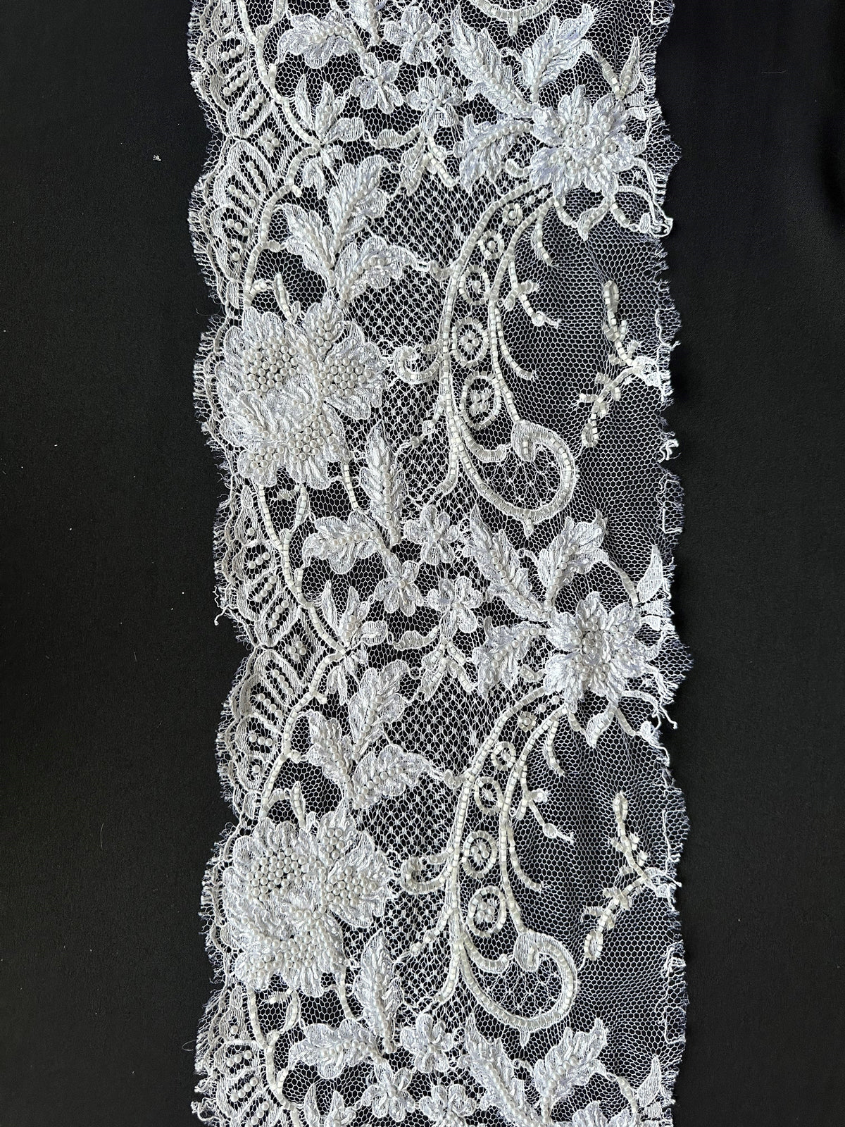 White Beaded Lace Trim - Annalisa