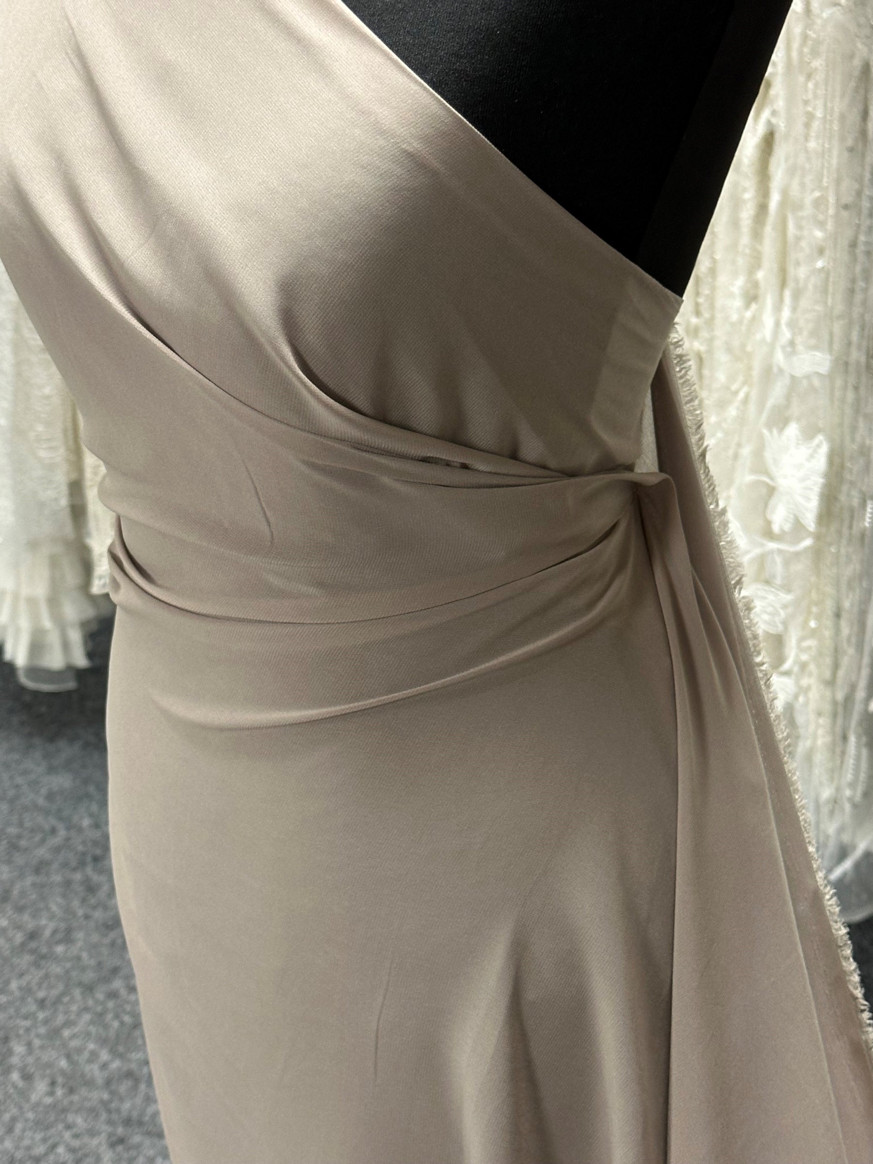 Taupe Polyester Chiffon Fabric - Serendipity