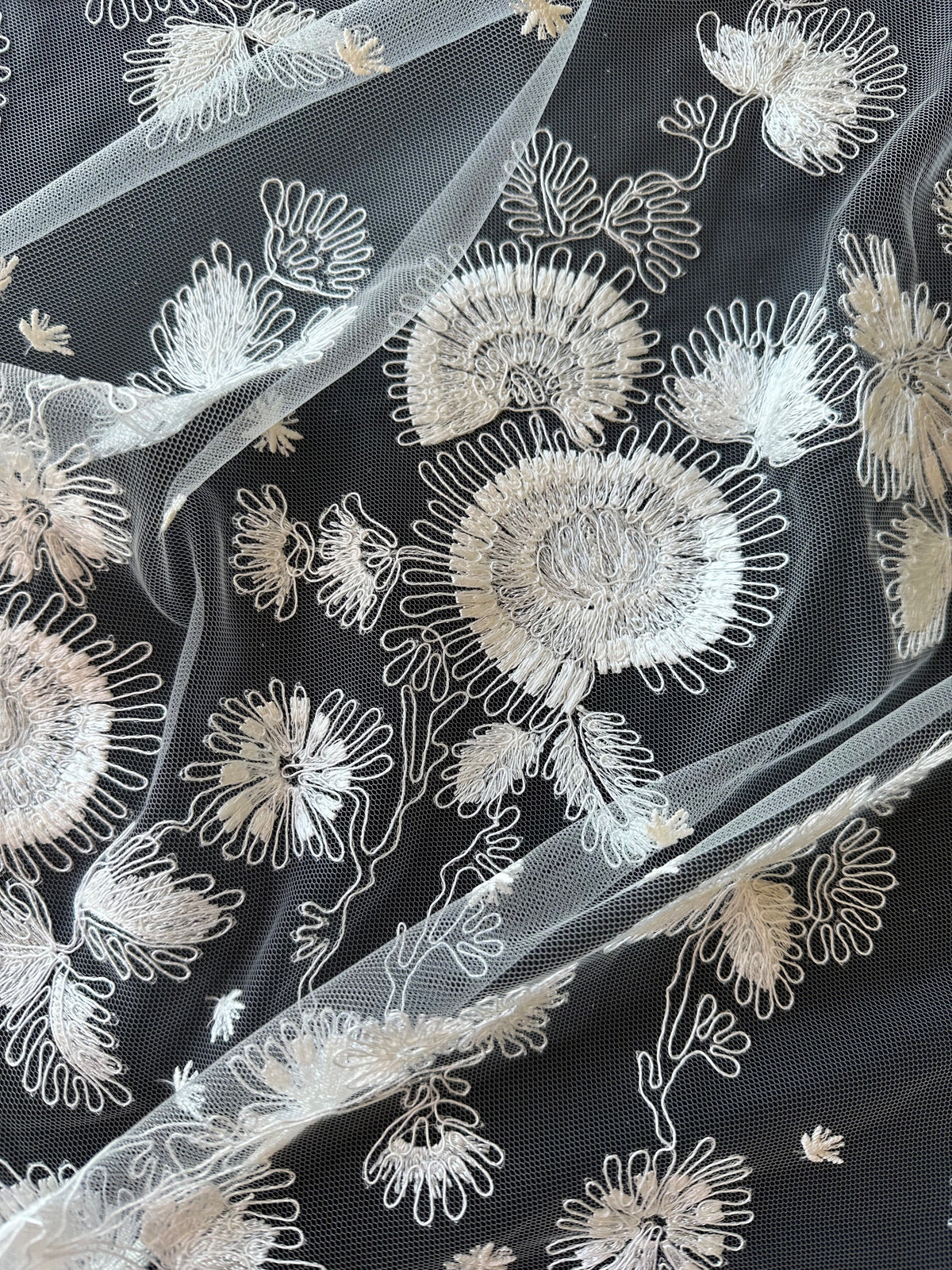 Ivory Italian Embroidered Lace - Koda