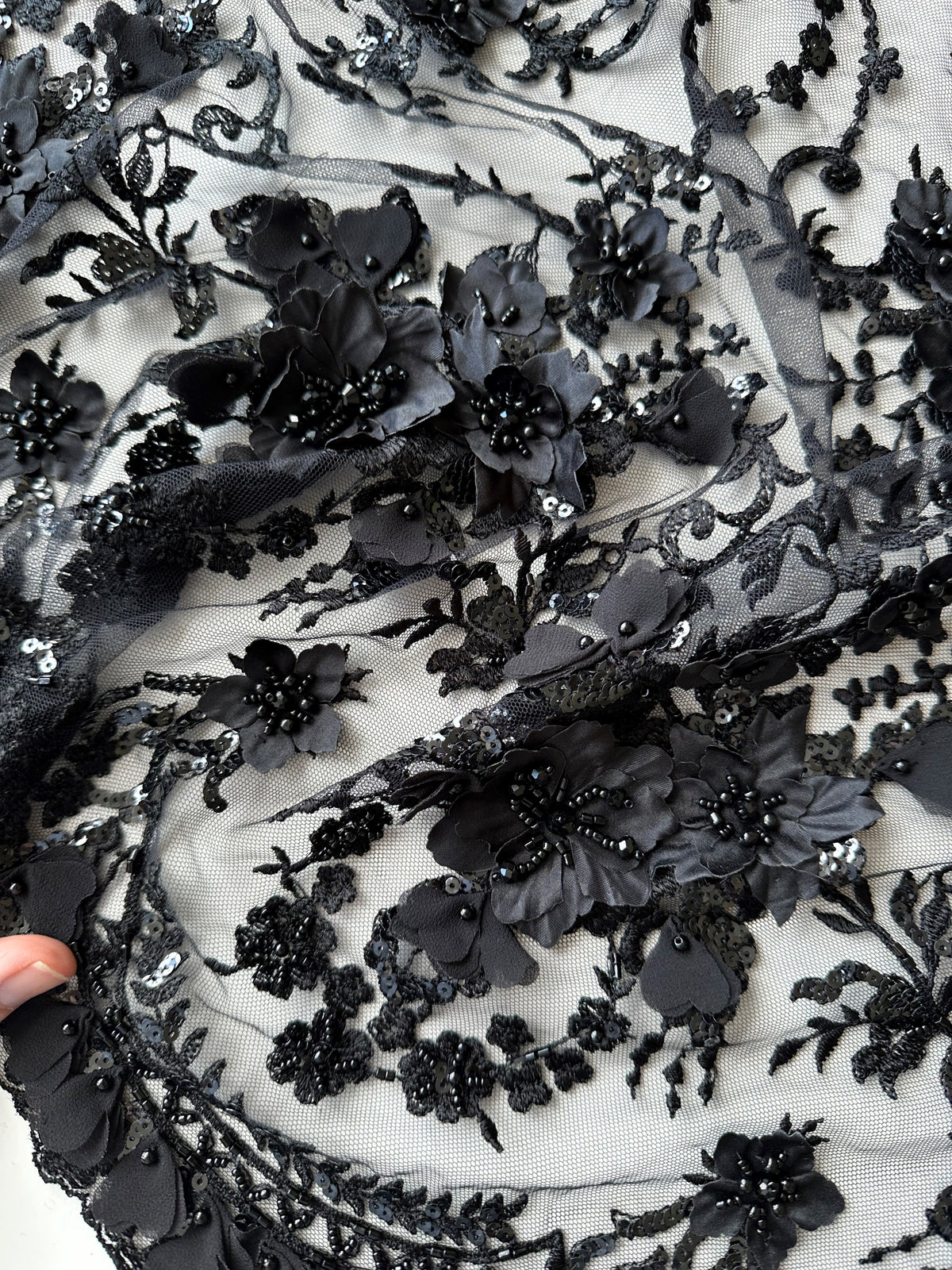 Black Beaded Lace - Audumi