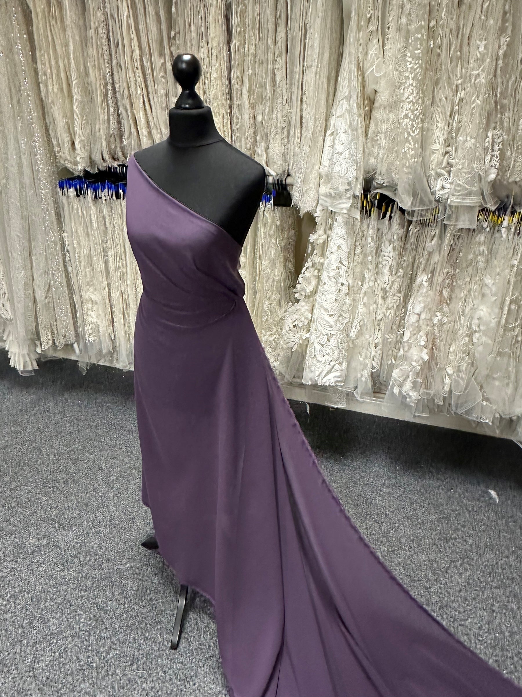 Aubergine Polyester Chiffon Fabric - Serendipity