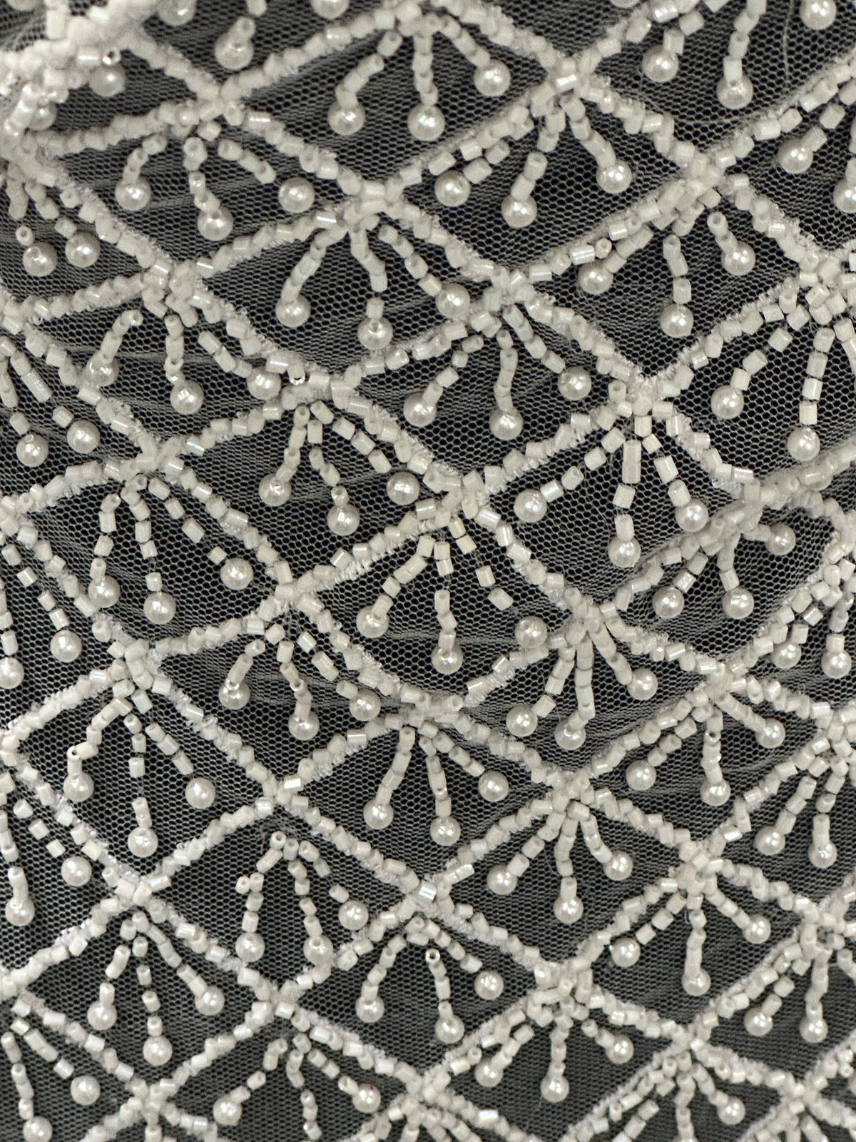 Pale Ivory Beaded Lace - Vivienne