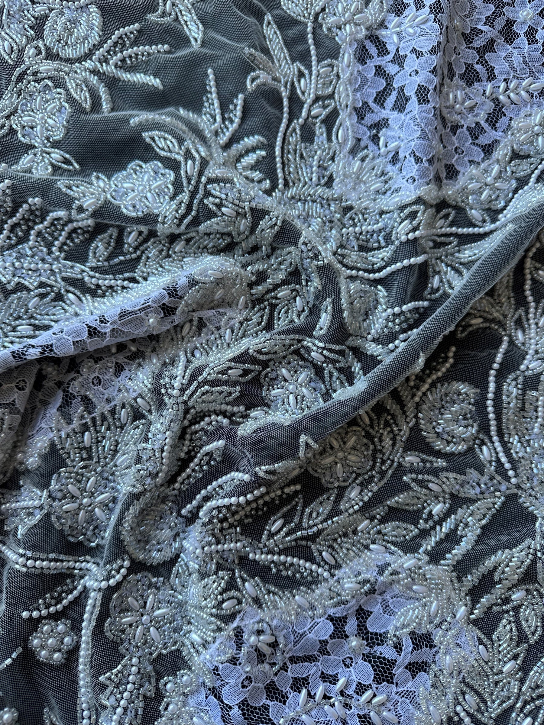 Ivory Beaded Lace - Kelly