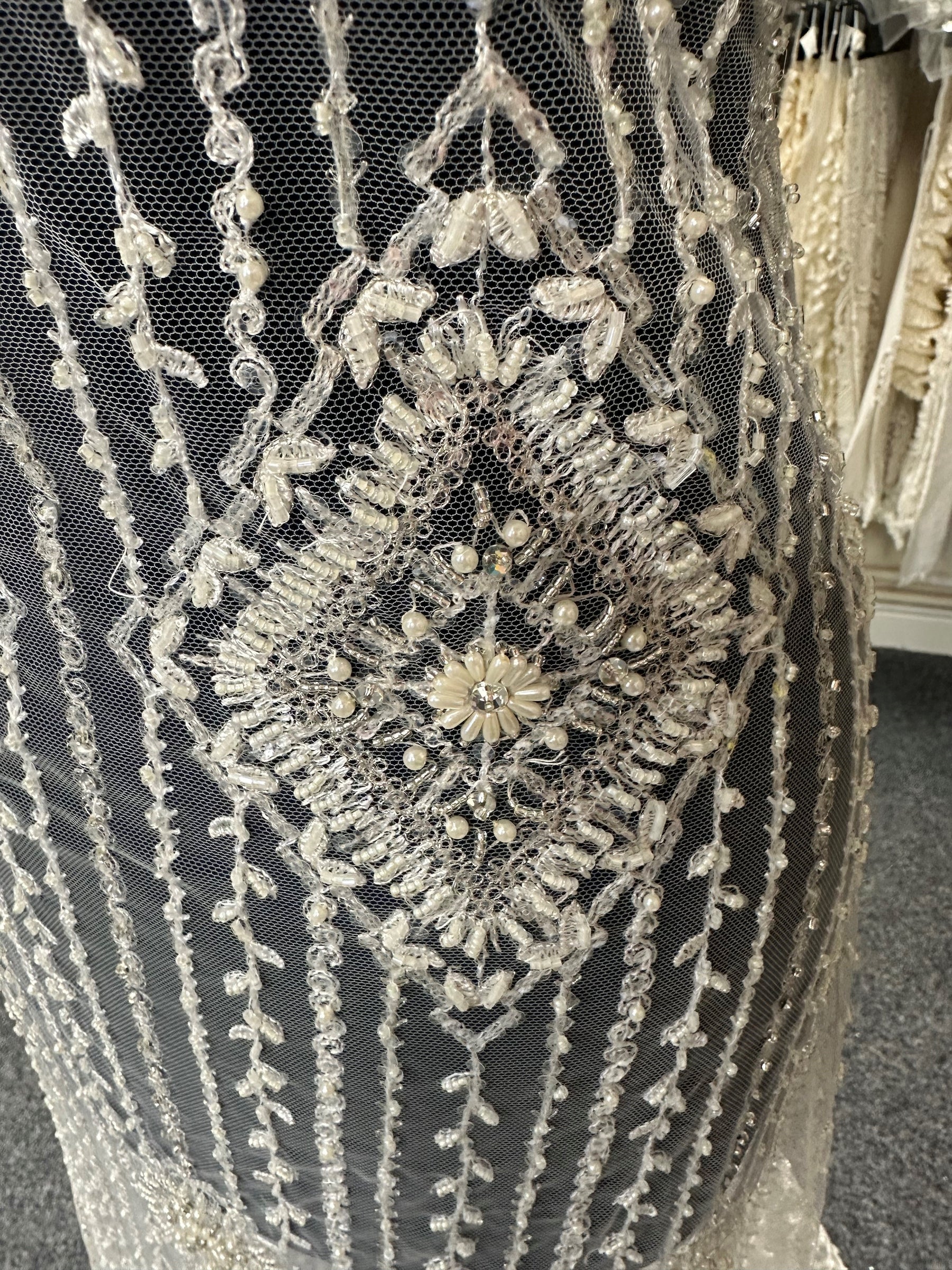 Ivory Beaded Lace - Barbara
