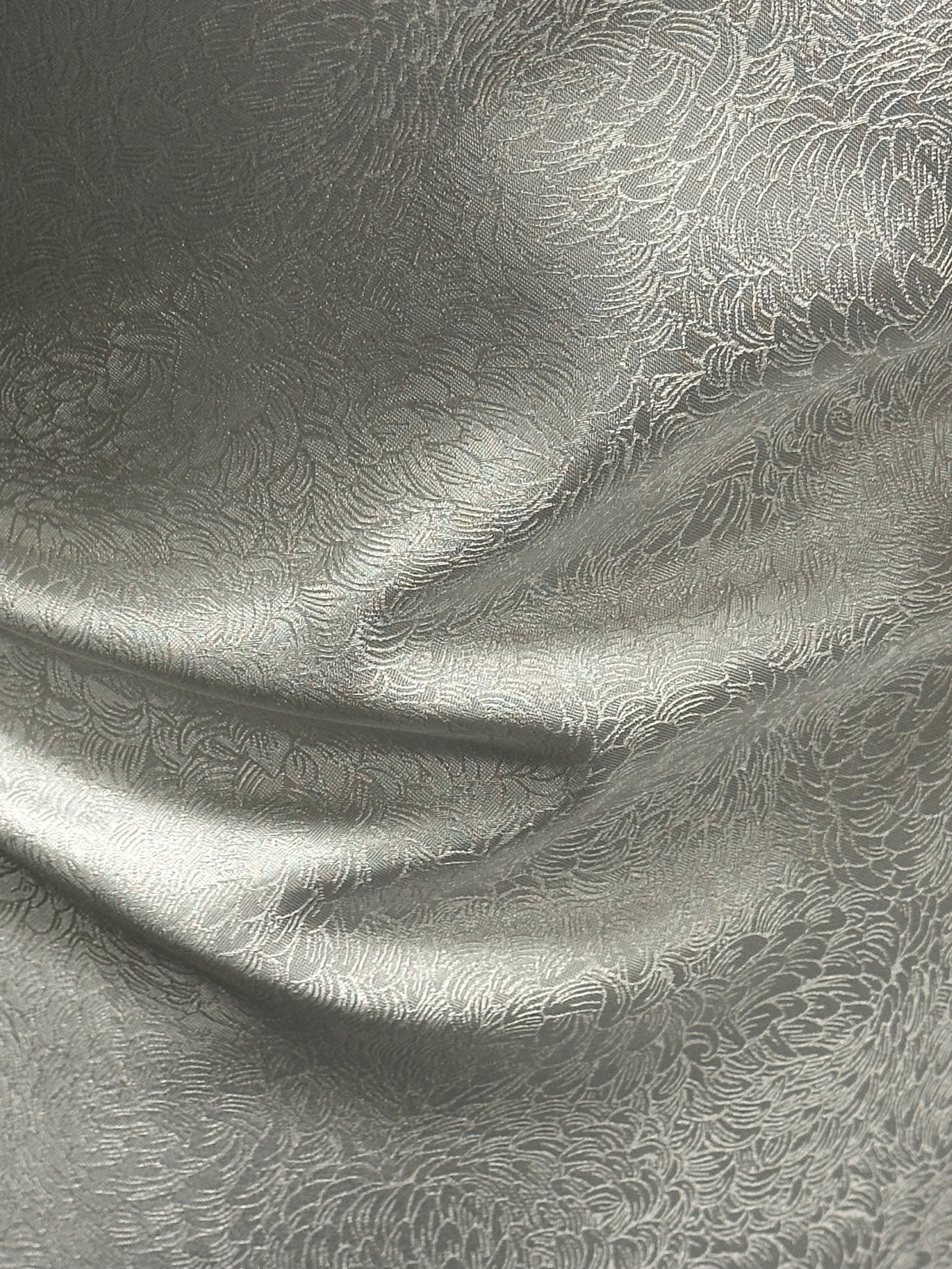 Ivory Silk Brocade - Chrysanthemum
