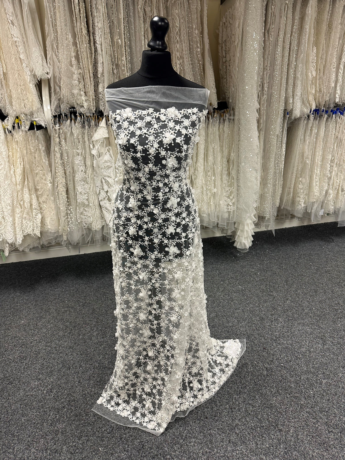 Ivory 3D Embroidered Lace - Savinder