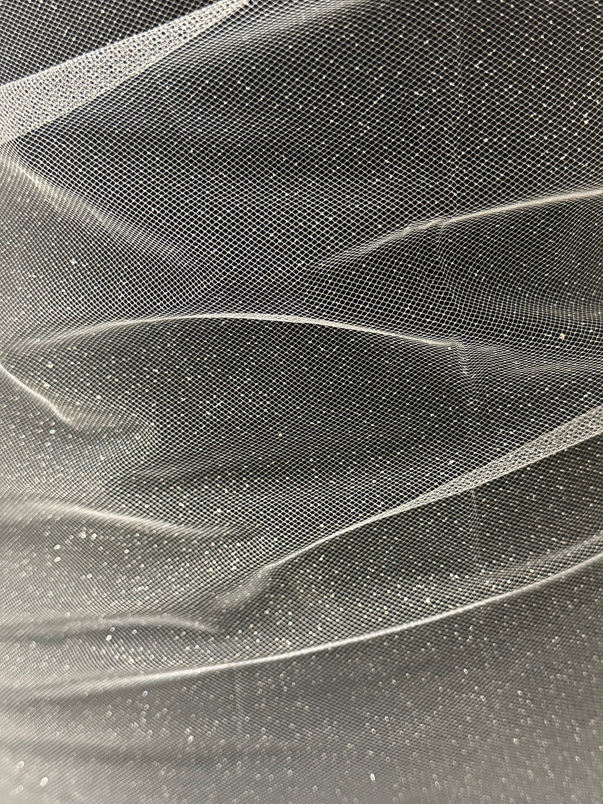 Ivory Glitter Tulle - Tinsel