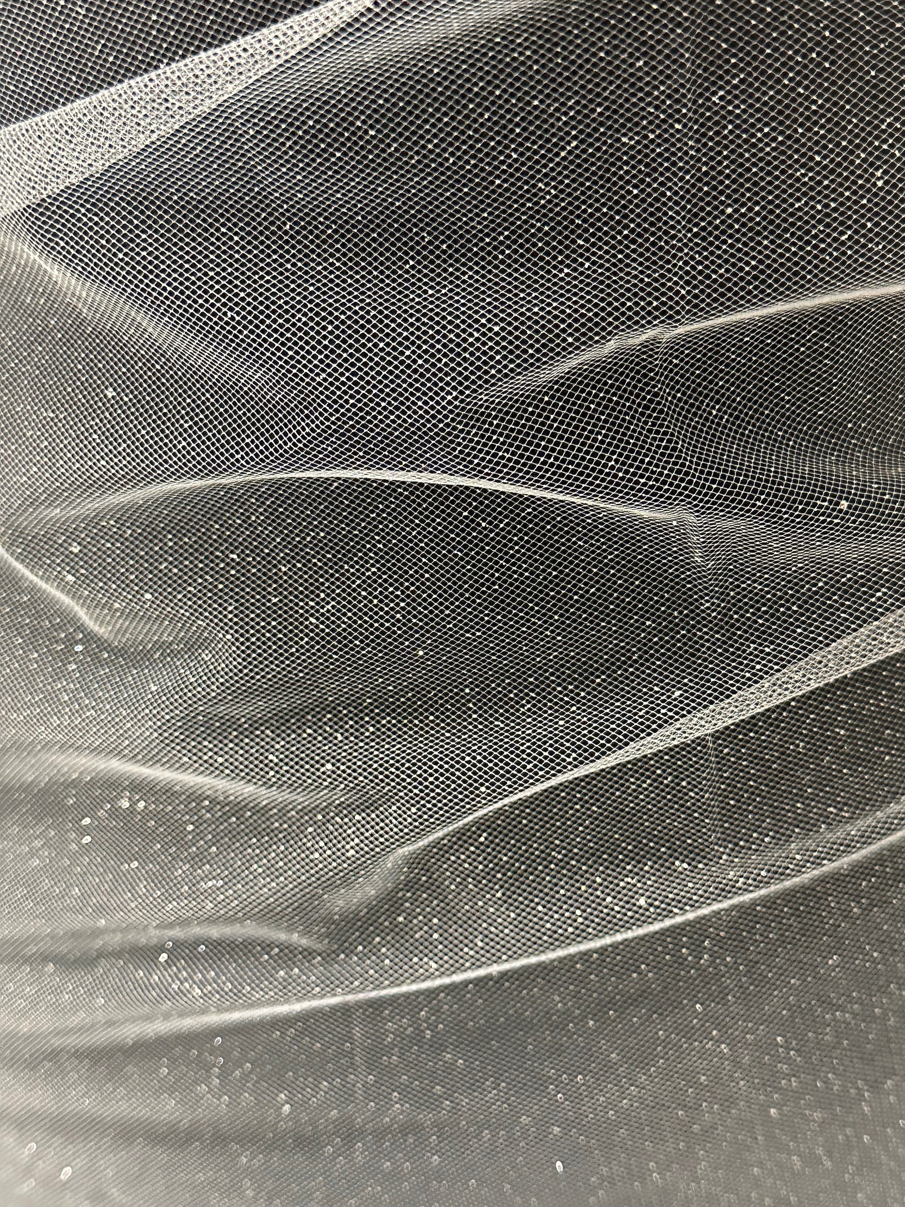 Ivory Glitter Tulle - Tinsel