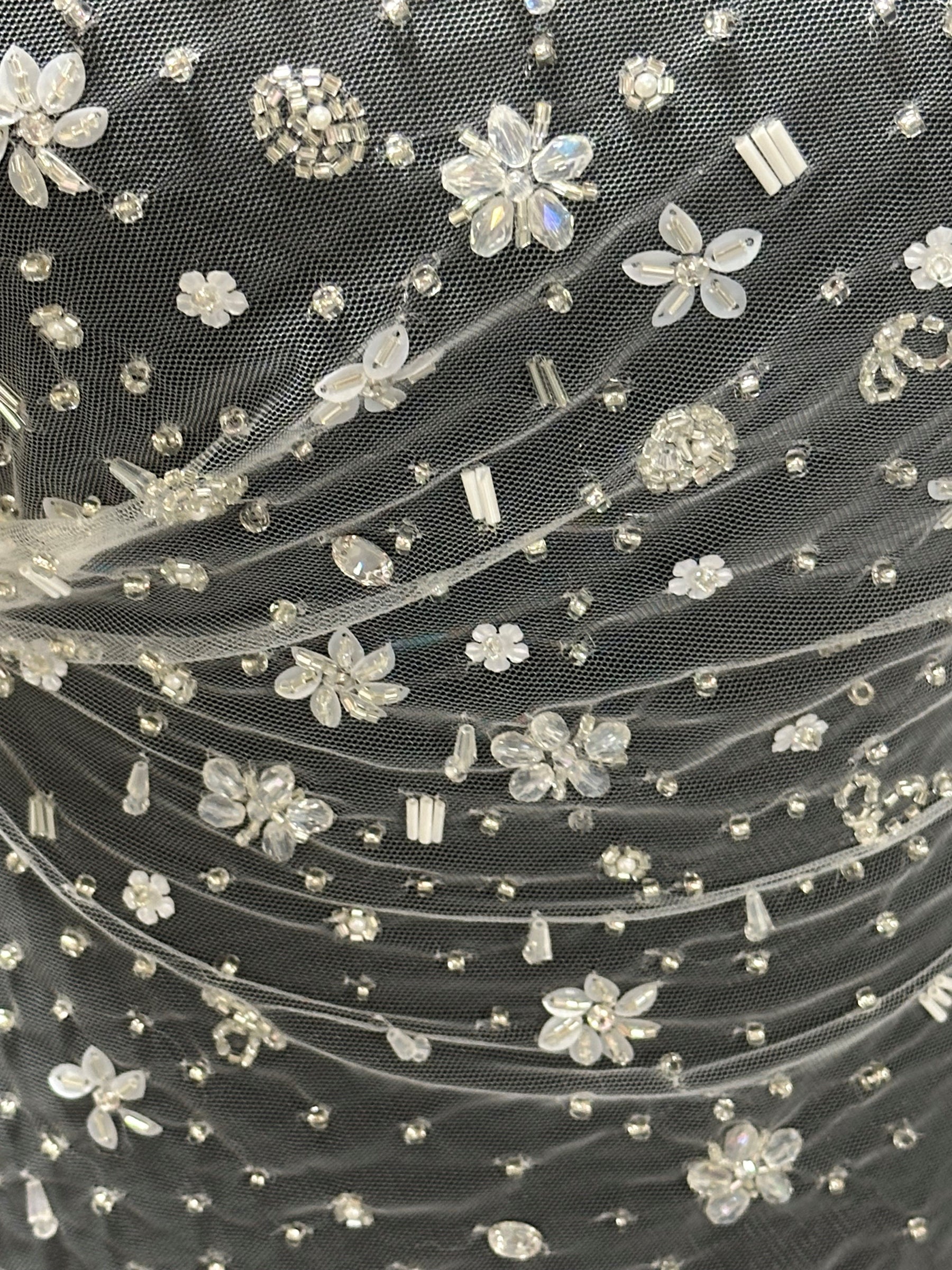 Ivory Hand Beaded Lace - Quinta