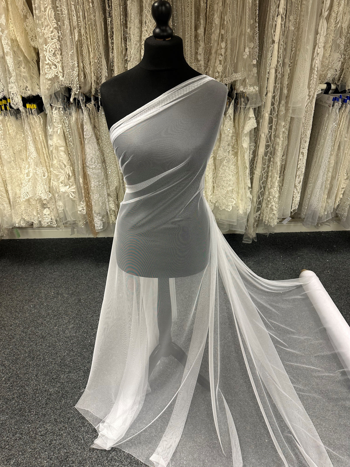 White Stretch Tulle - Success