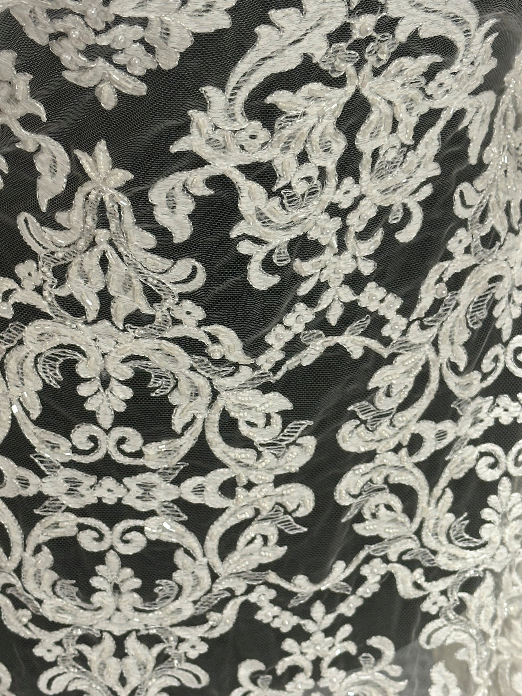 Ivory Beaded Lace – Ava