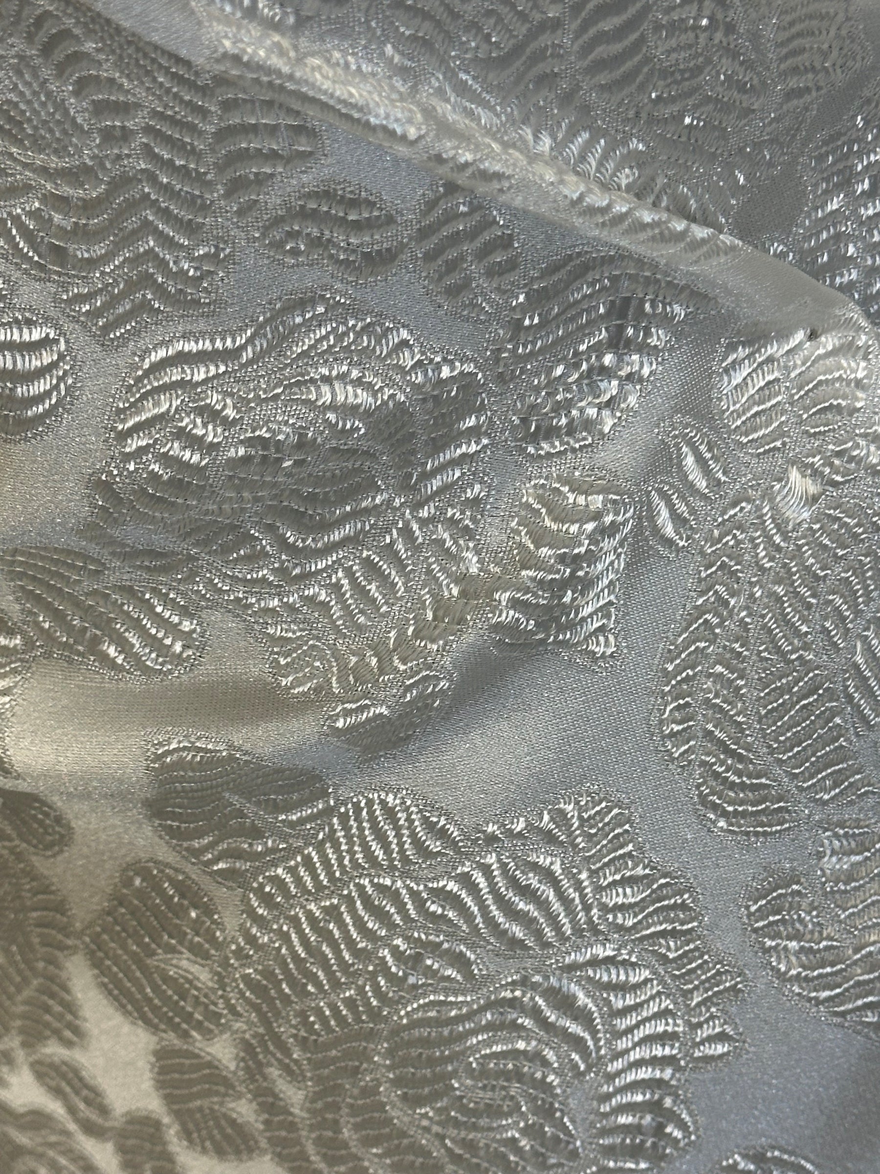 Ivory Jacquard Brocade - Flower
