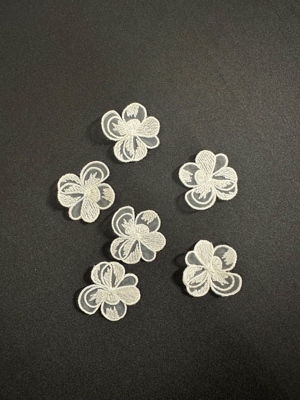 Ivory Embroidered Flower - Protea (Bags of 10)