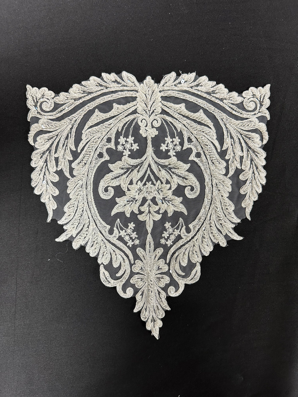 Ivory Beaded Lace Applique - Zarf