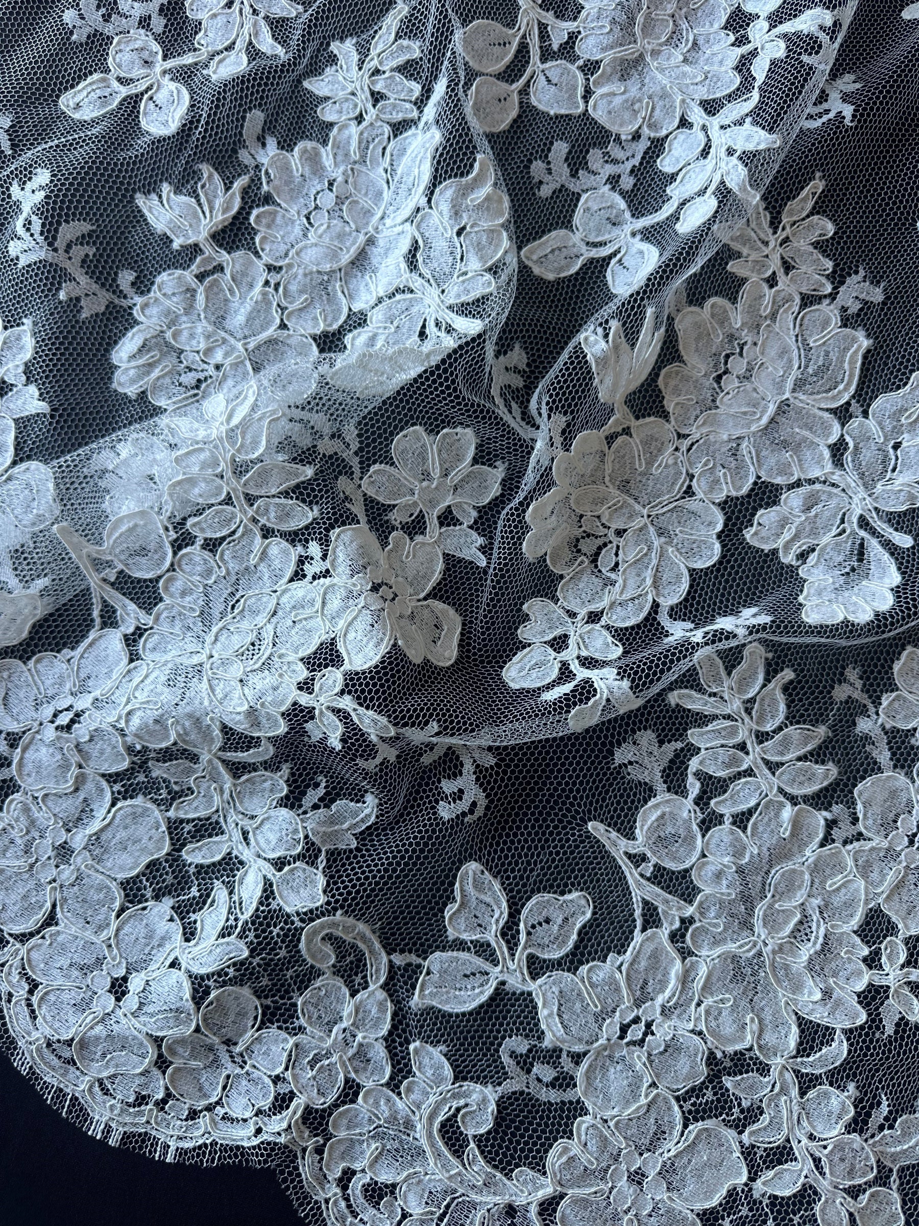 Ivory Corded Chantilly Lace - Rio