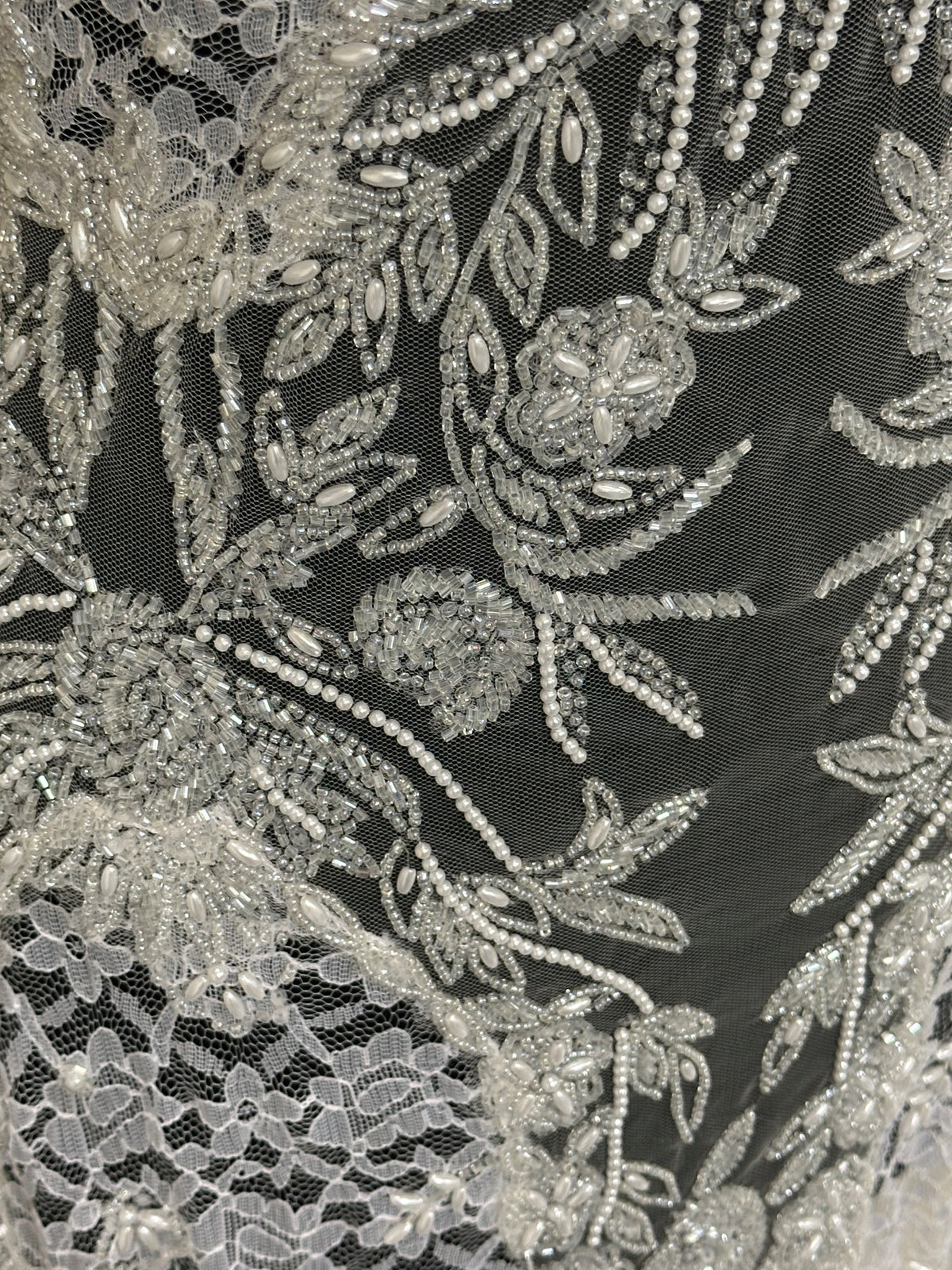 Ivory Beaded Lace - Kelly