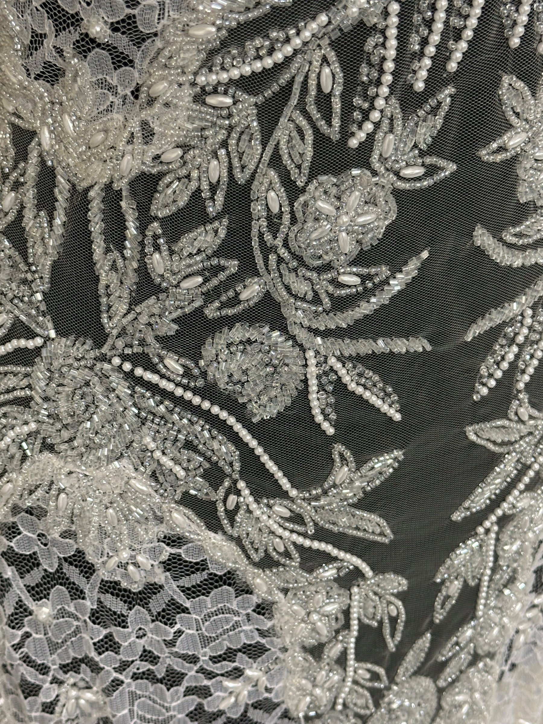 Ivory Beaded Lace - Kelly