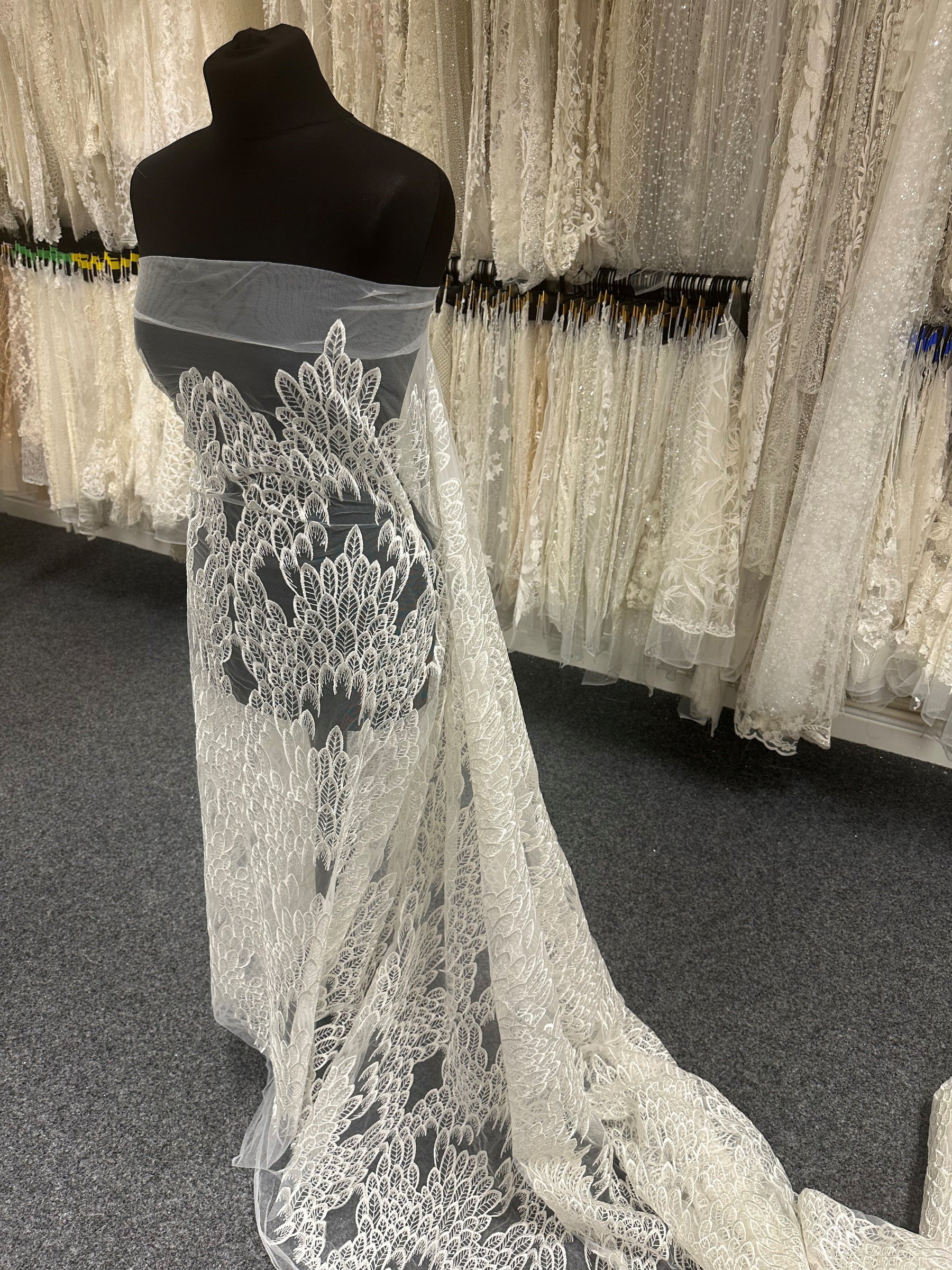 Ivory Embroidered Lace - Hilaria