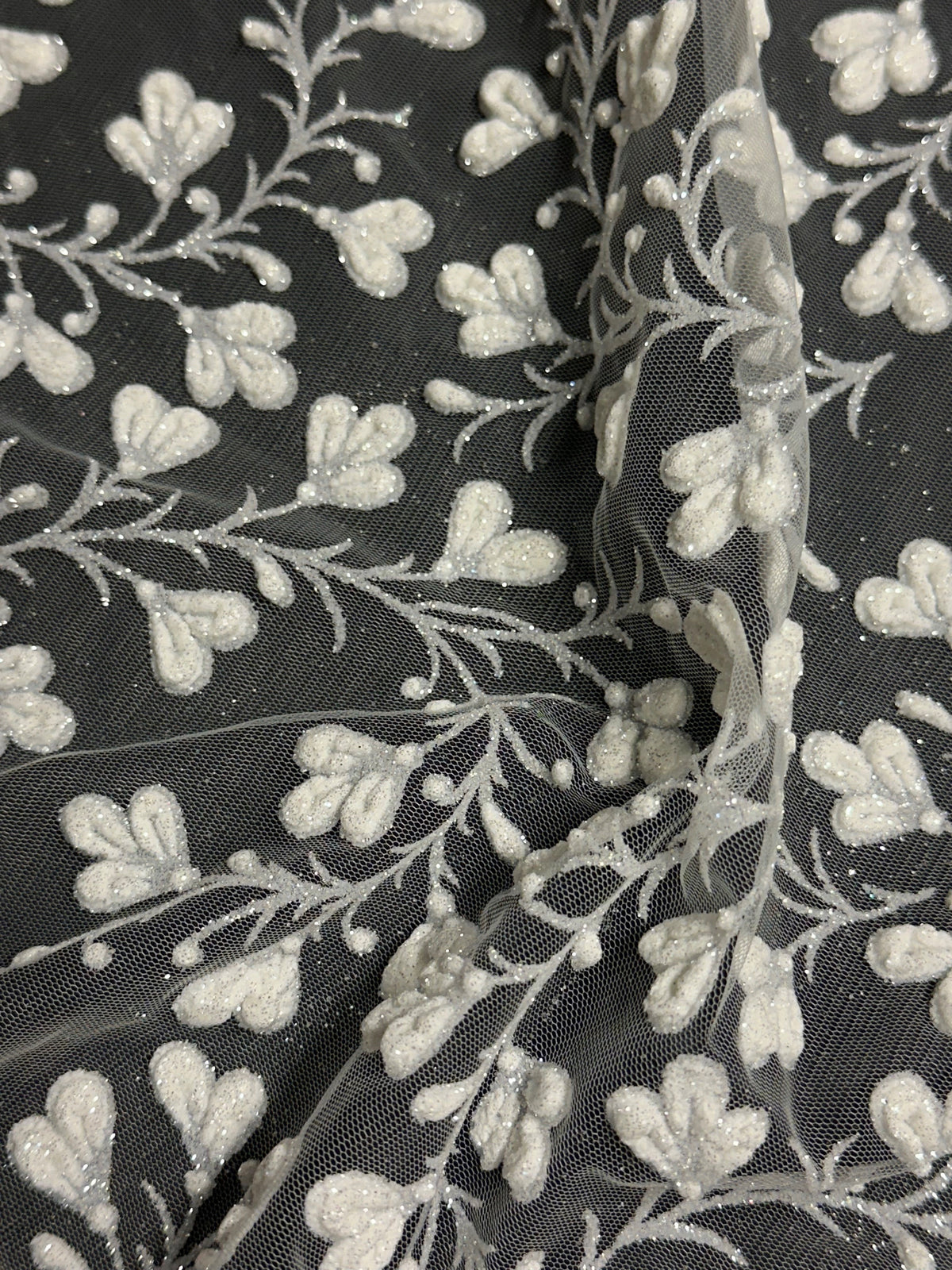 Ivory Glitter Puff Lace - Kinetic