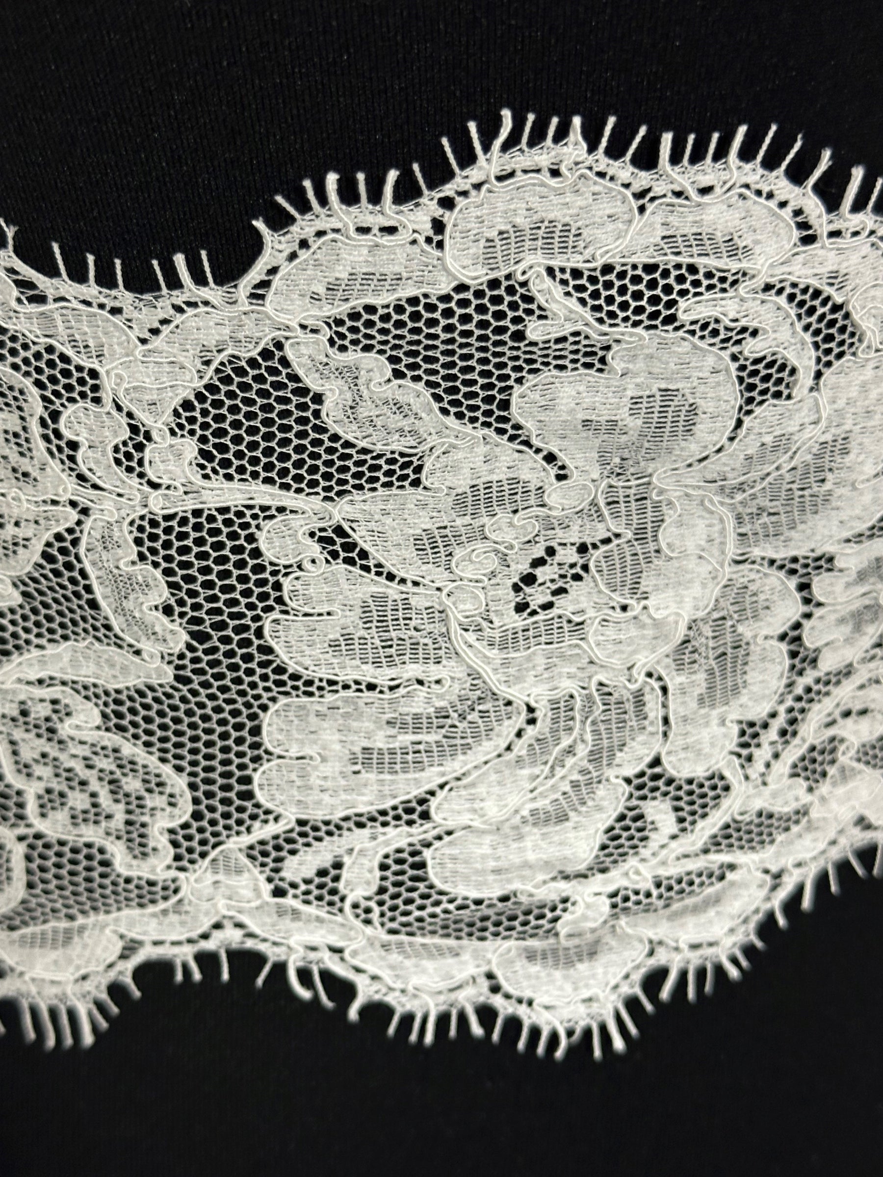 Ivory Corded Chantilly Lace Trim - Grusso