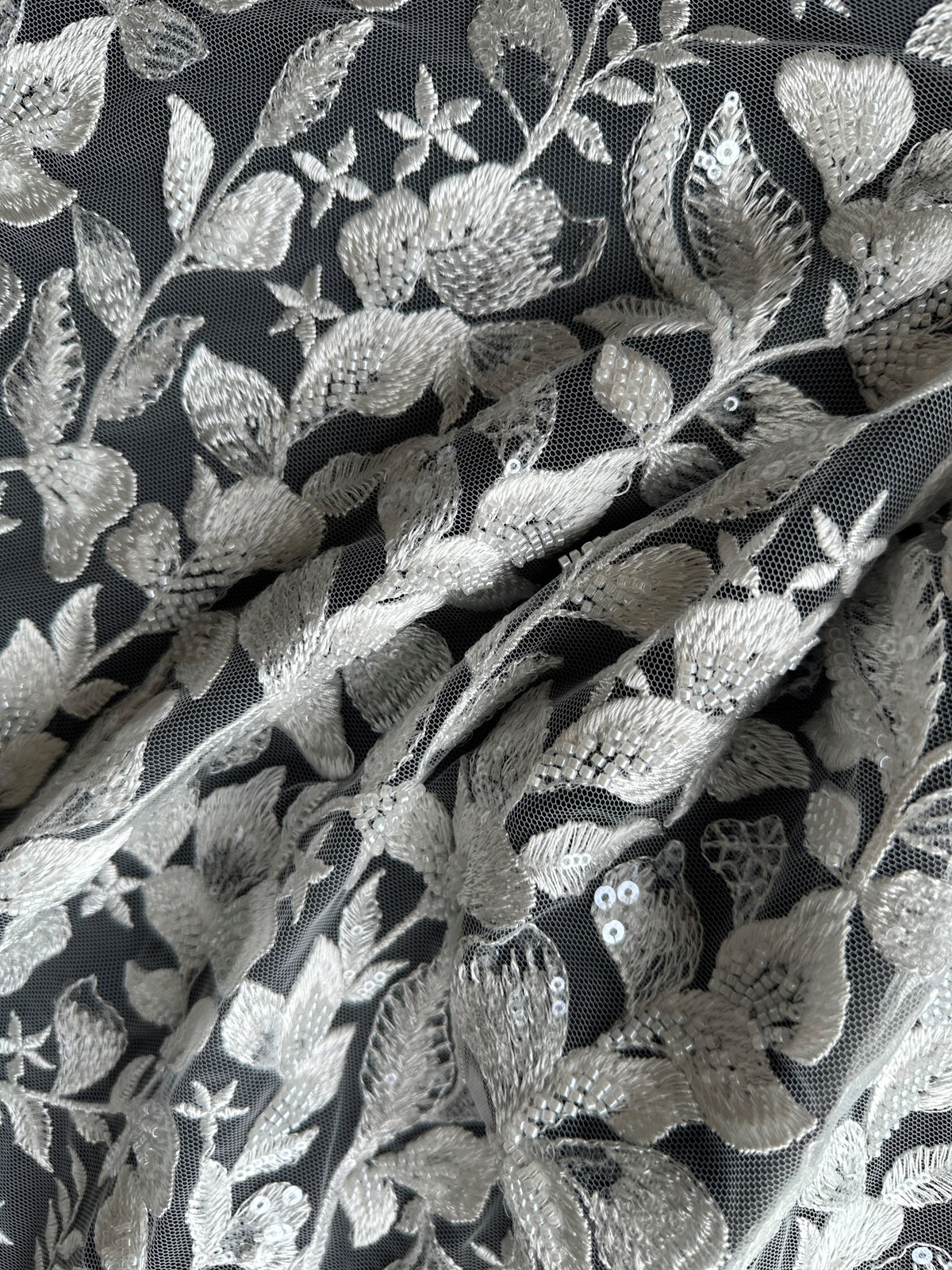 Ivory Beaded Embroidery Lace - Cheney