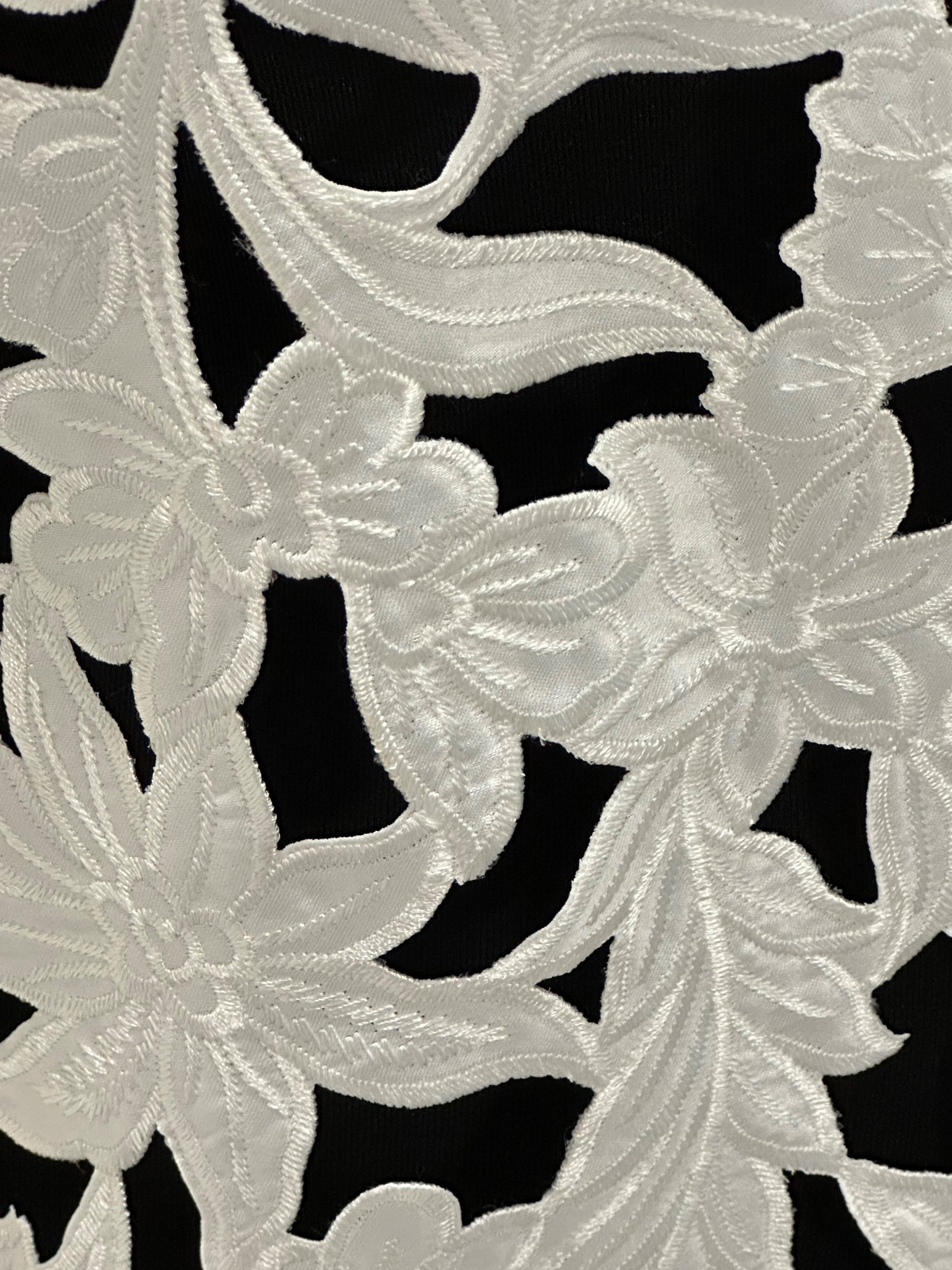 Ivory Laser Cut Satin - Lantana