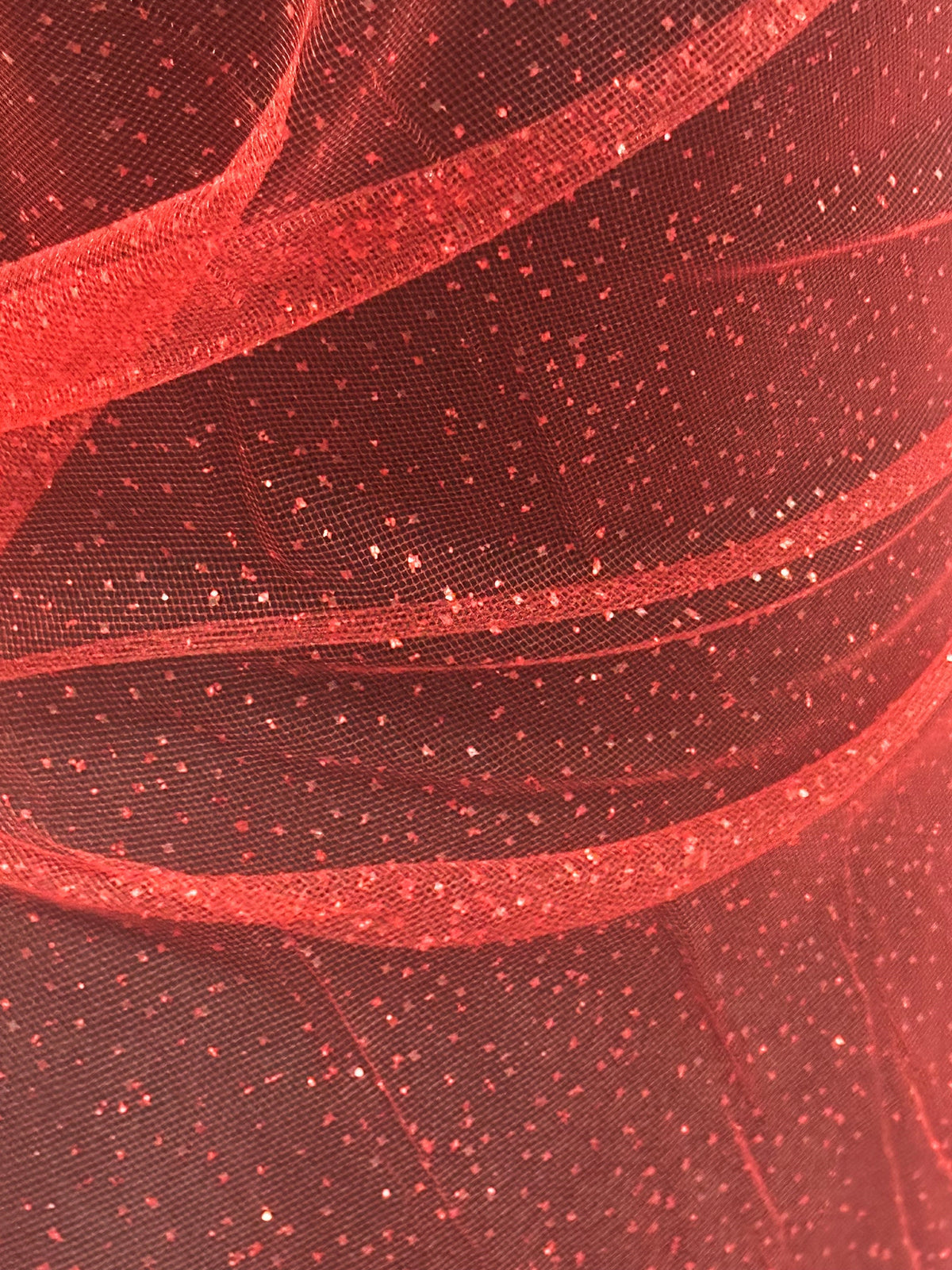 Red Glitter Tulle - Trumpet