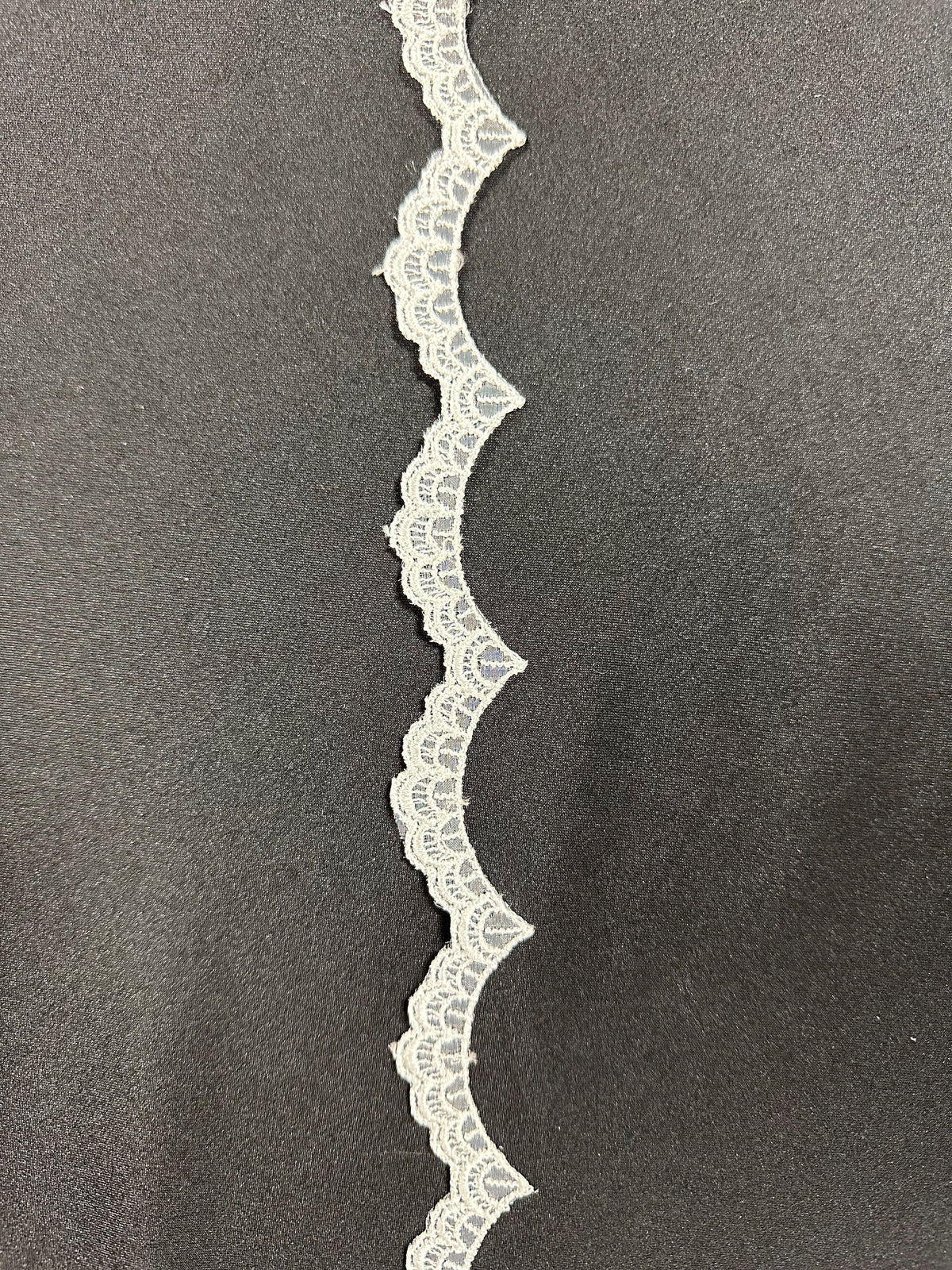Ivory Embroidered Lace Trim - T232