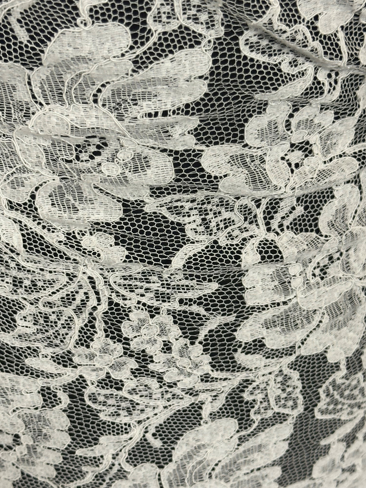 Ivory Corded Chantilly Lace - Grusso