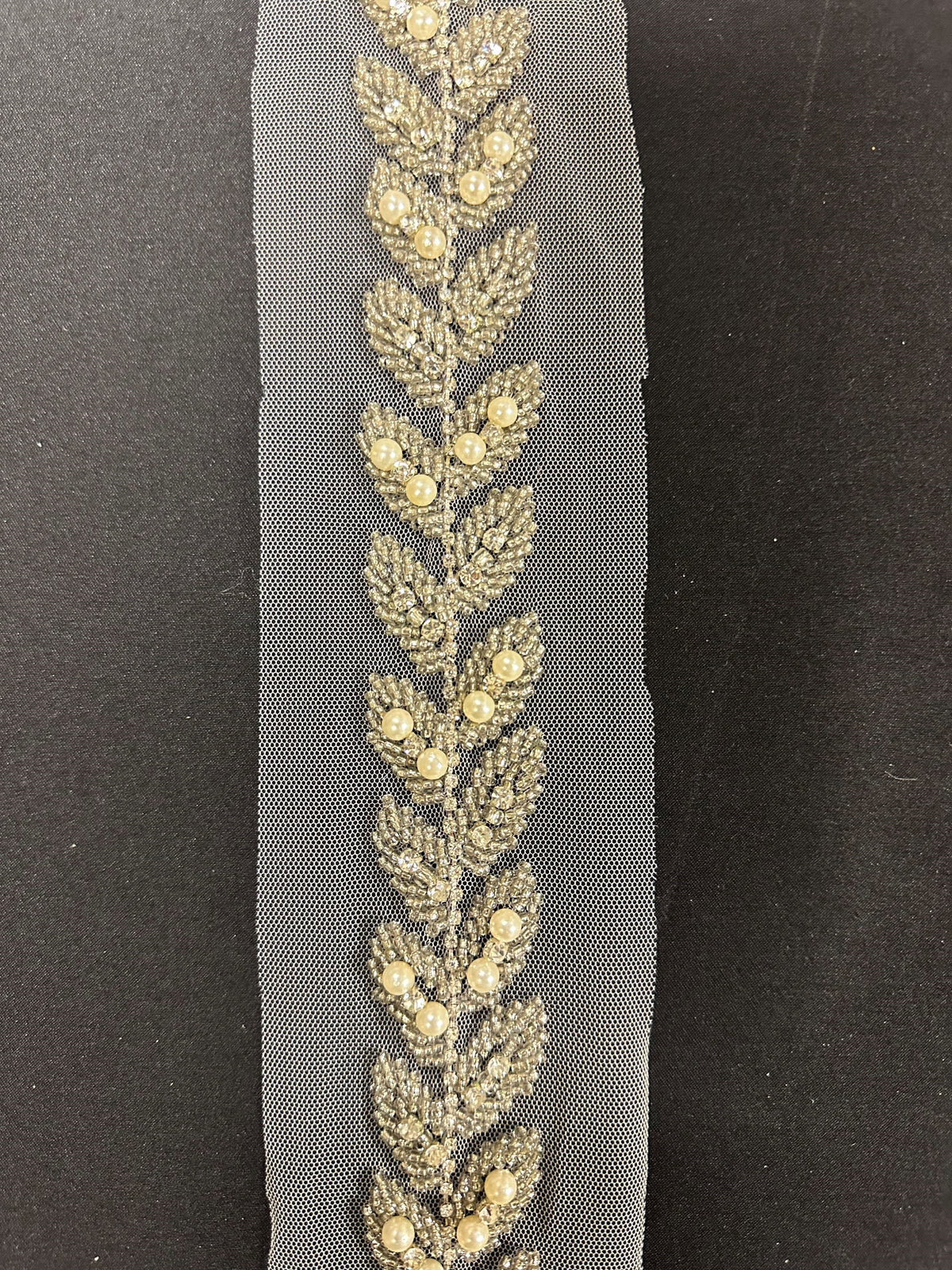 Crystal & Pearl Dress Trim - Rosemary