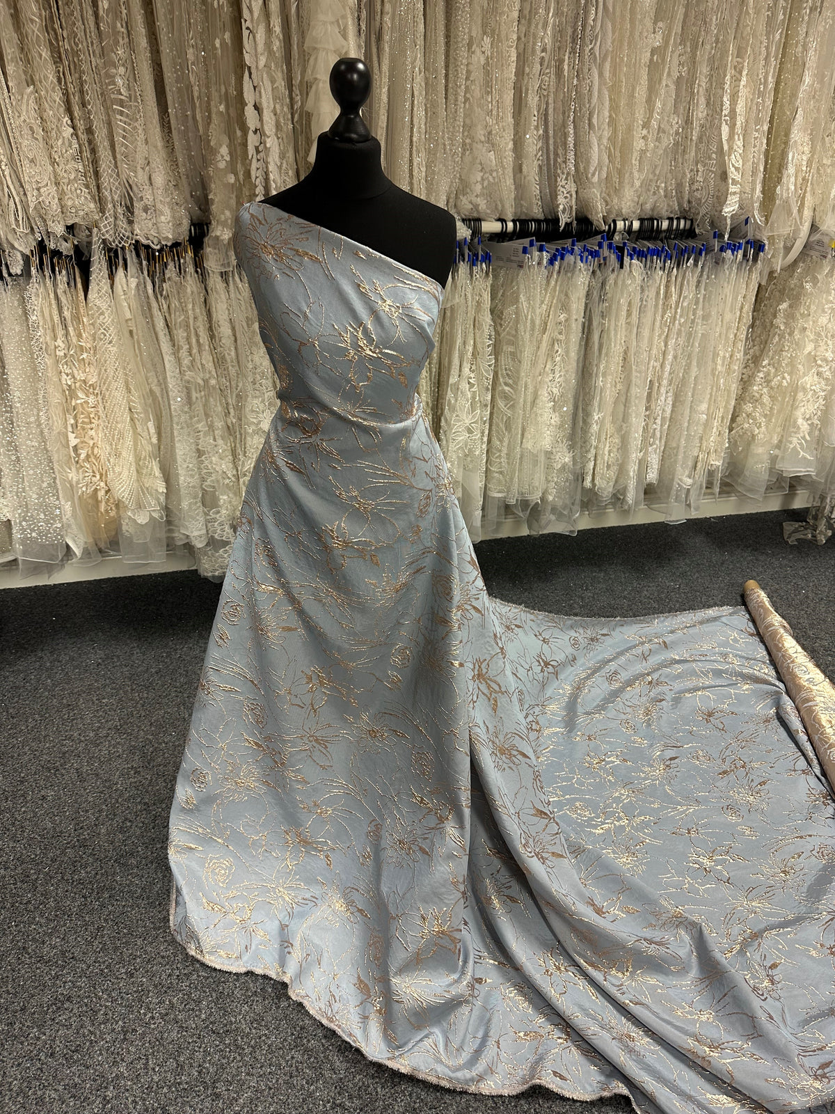 Pale Blue Jacquard Brocade - Calamity