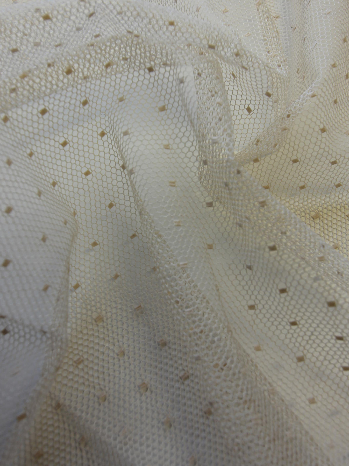 Champagne Cotton Spot Tulle - Cleopatra