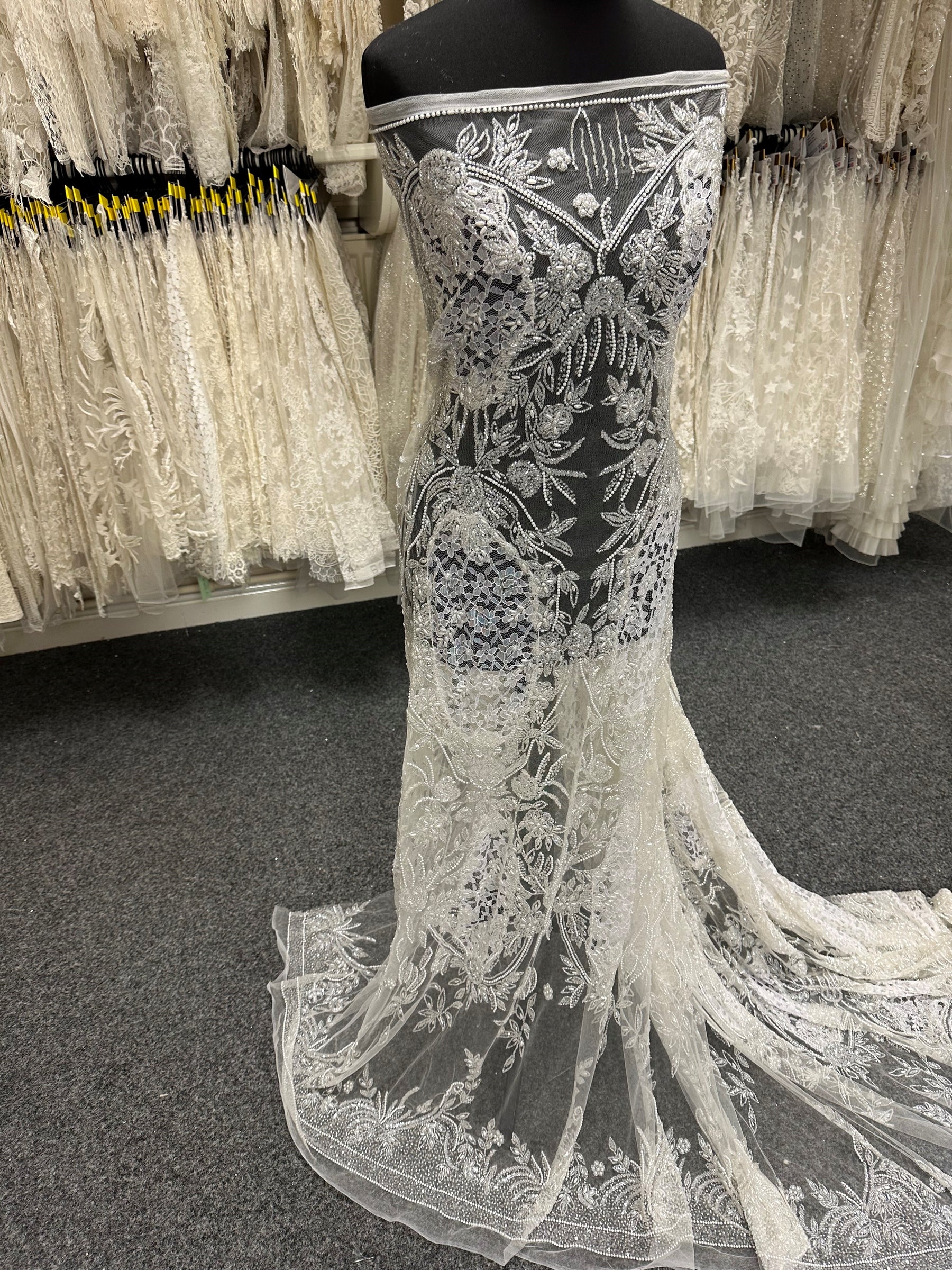 Ivory Beaded Lace - Kelly