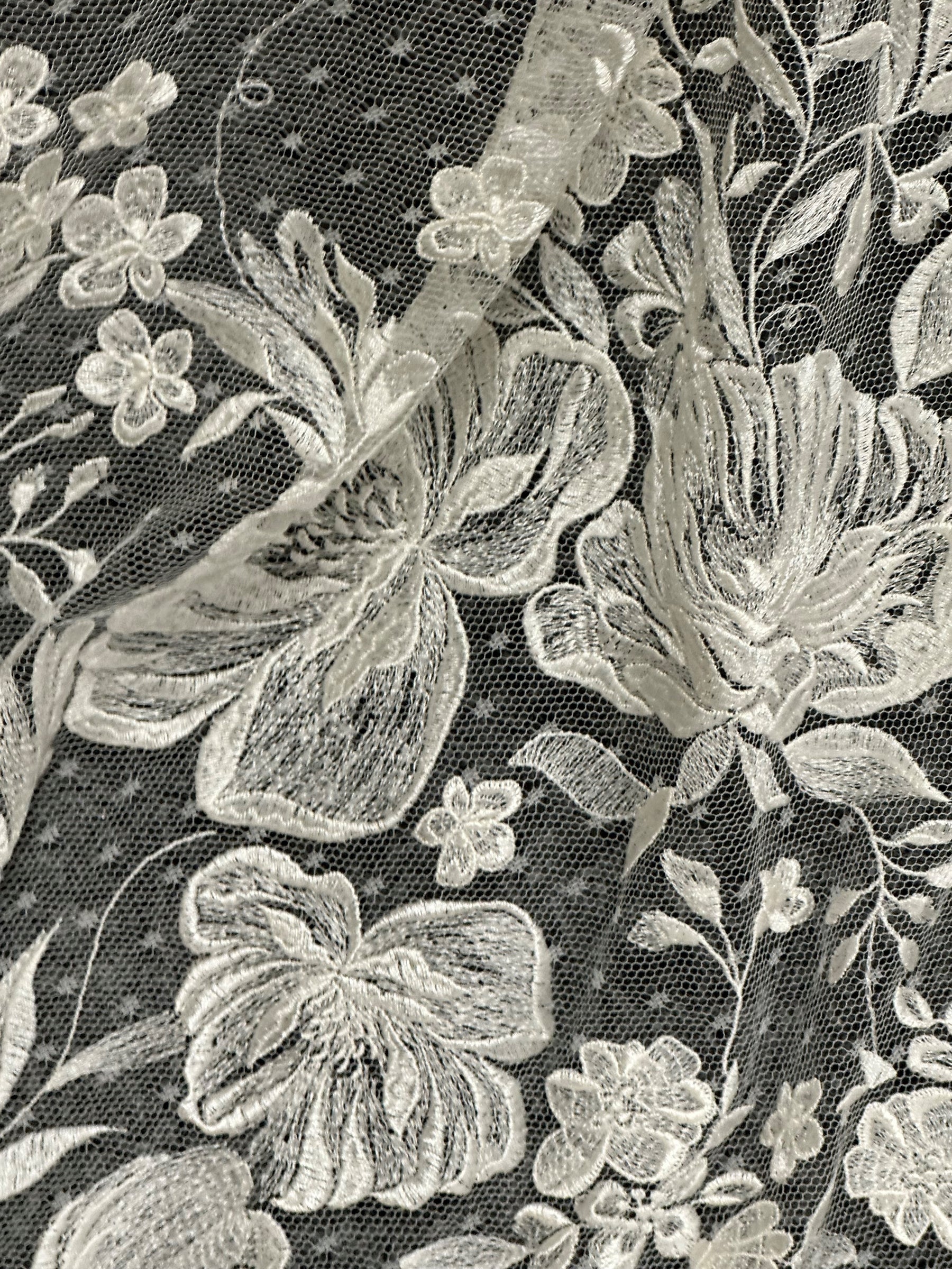 Ivory Italian Embroidered Lace - Landry
