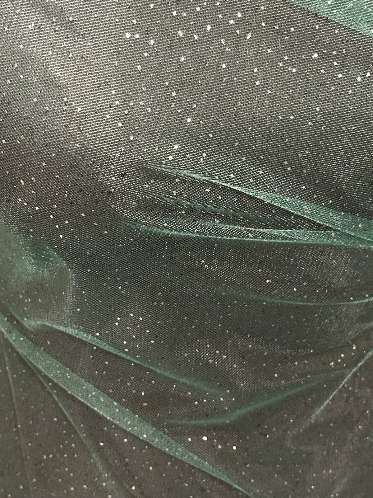 Green Glitter Tulle - Trumpet