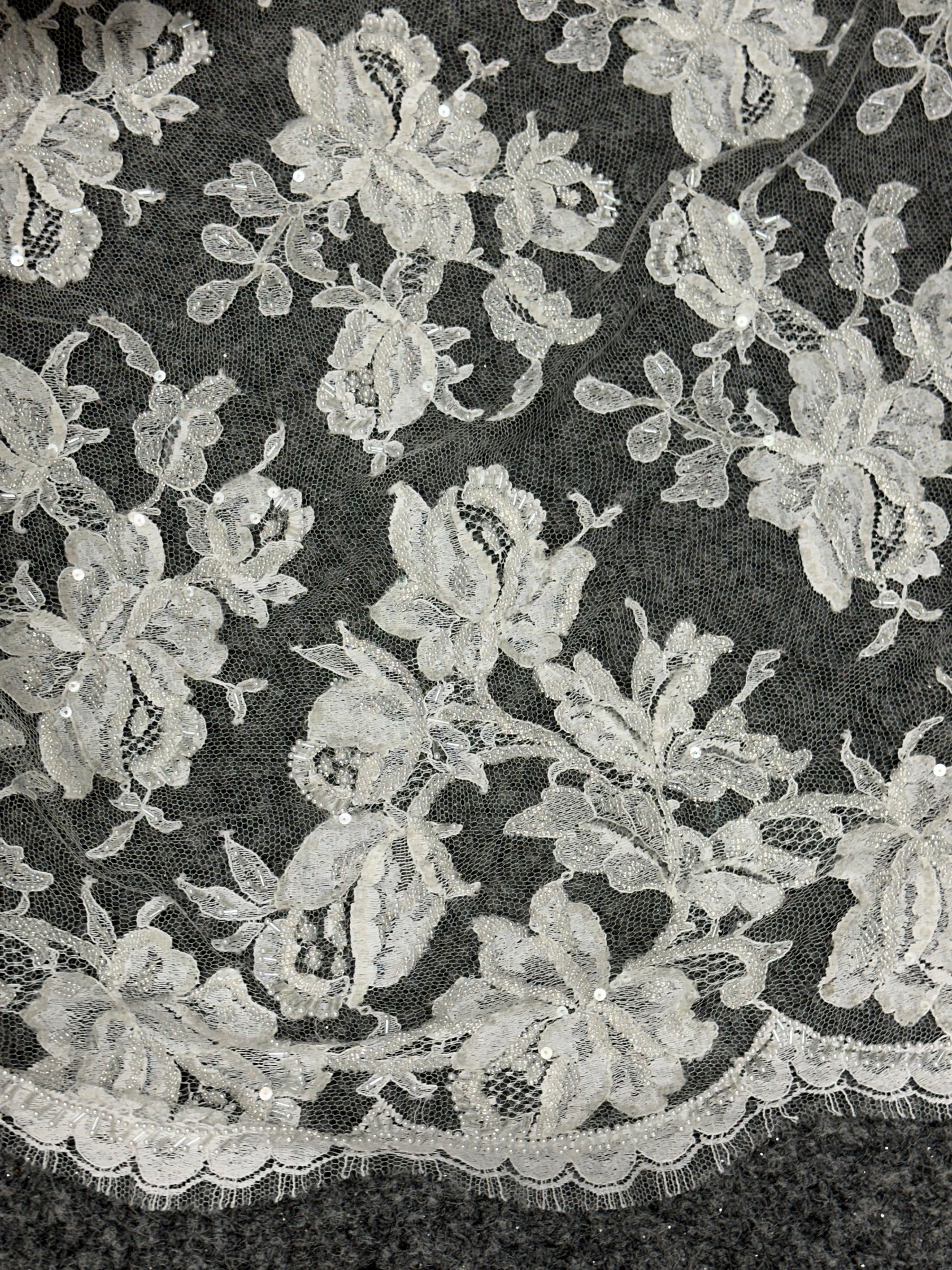 Ivory Embellished Chantilly Lace - Henri