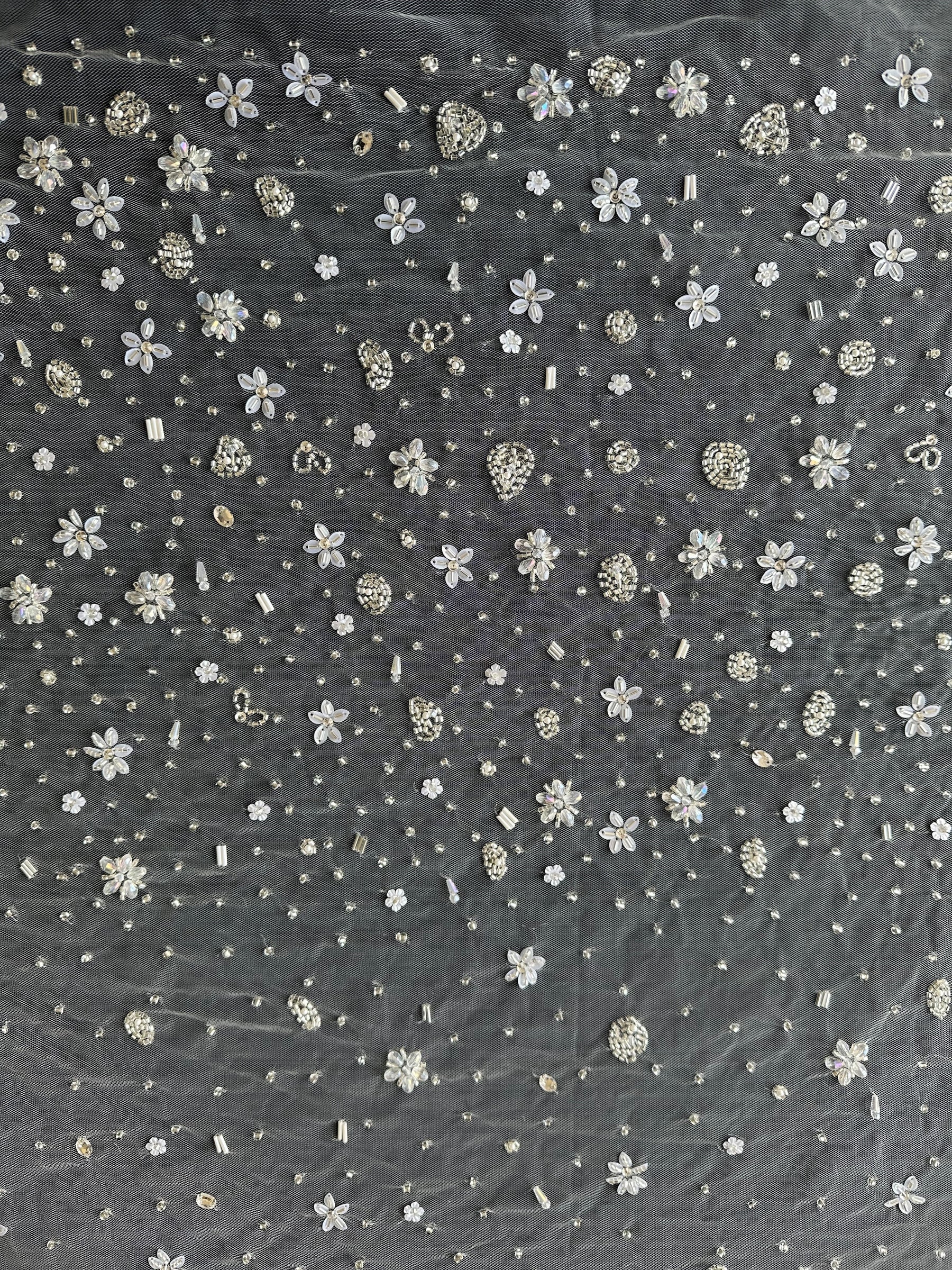 Ivory Hand Beaded Lace - Quinta