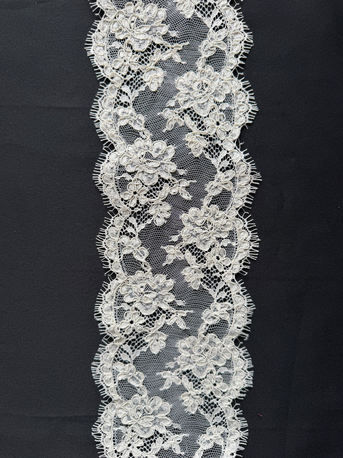 Ivory Corded Chantilly Lace Trim - Danu