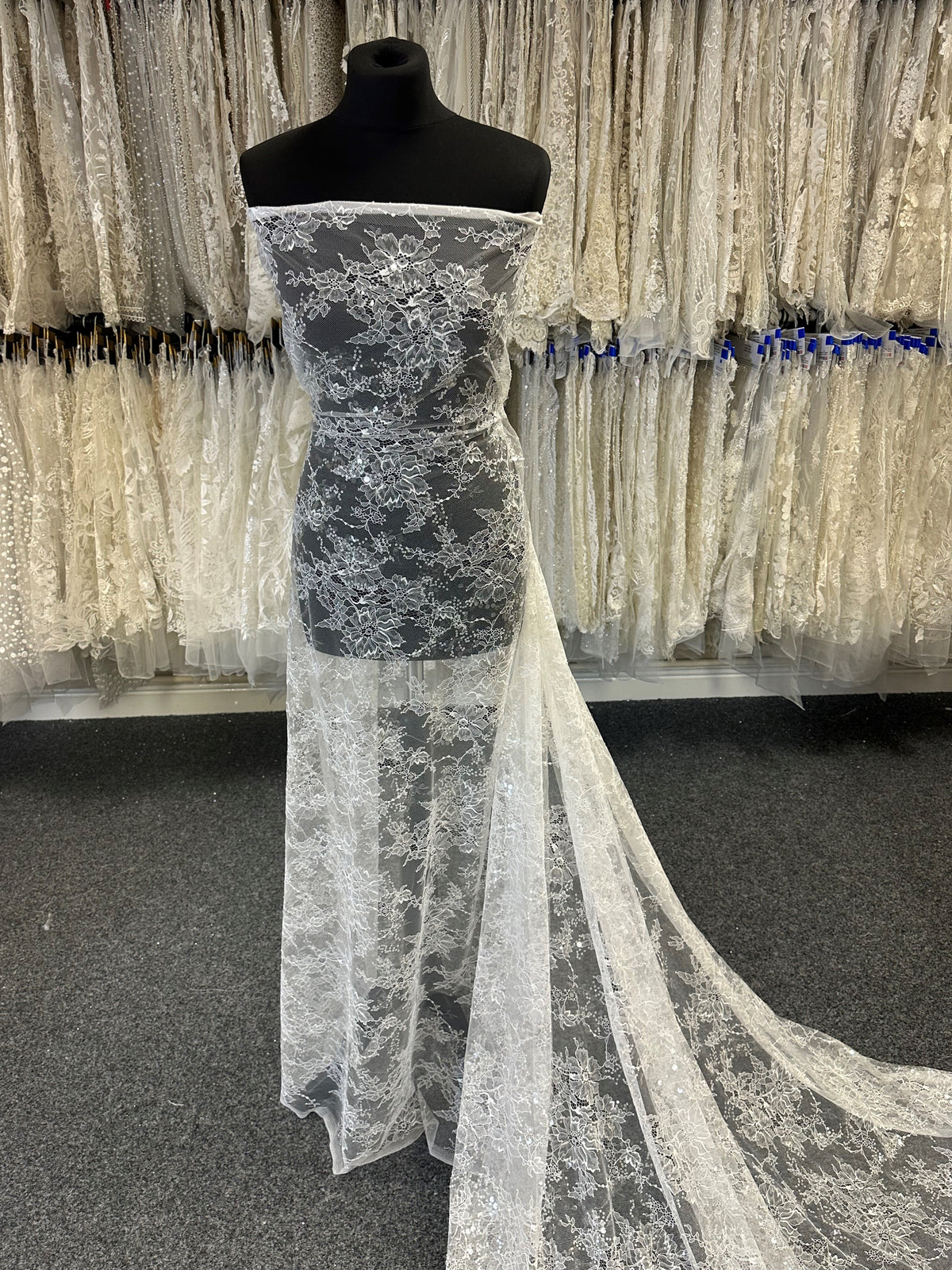 Ivory Sequin Raschel Lace - Bastet