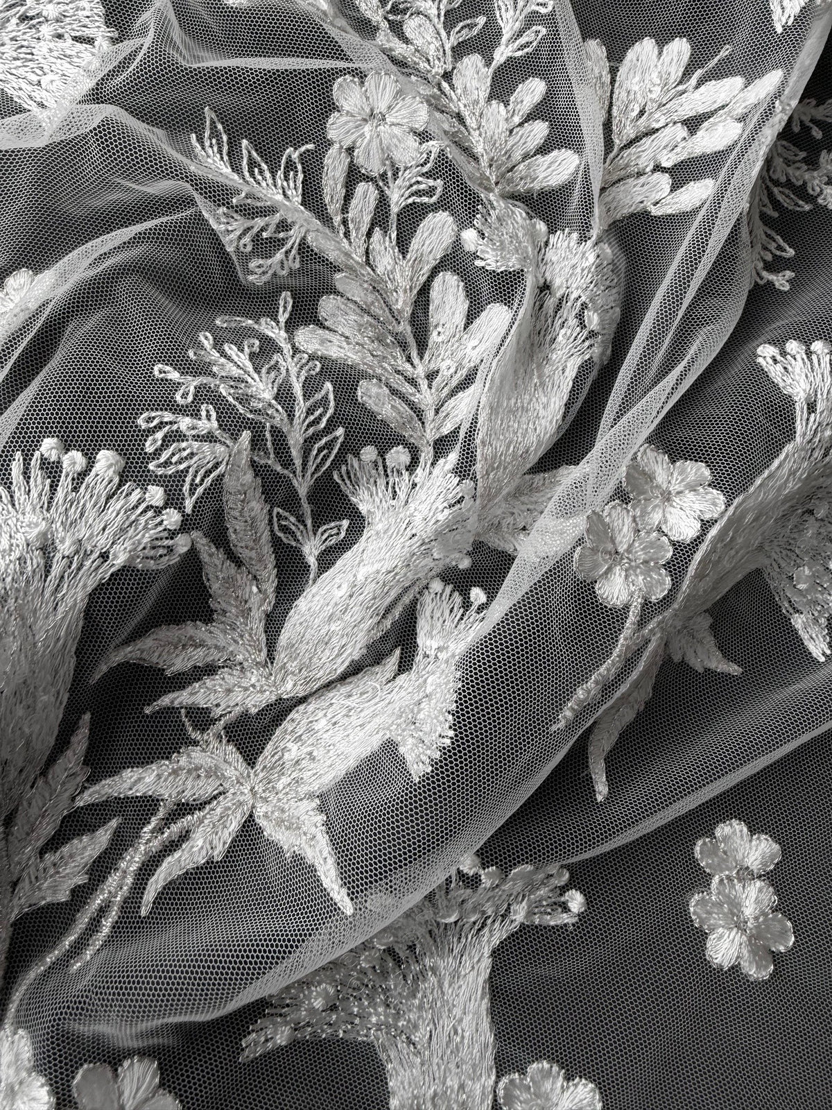 Ivory Sequin Embroidery Lace - EB3028