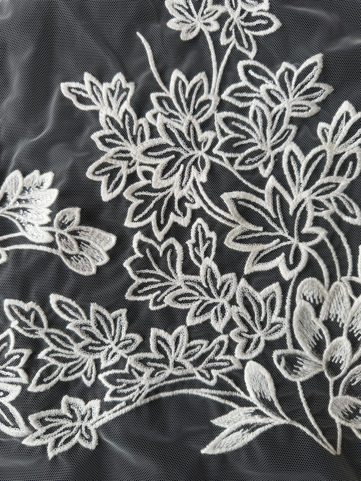 Ivory Sequin Embroidery Lace - EB3035