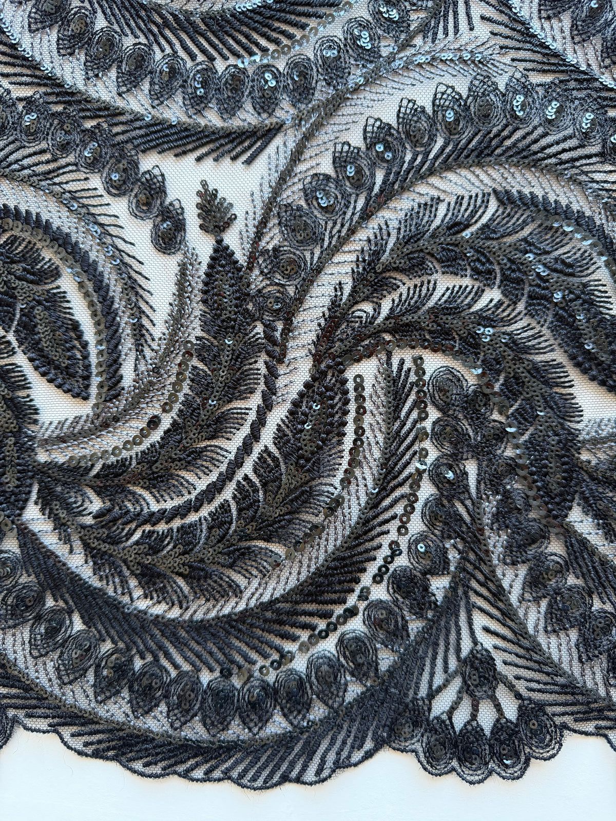 Black Sequin Lace - EB3048