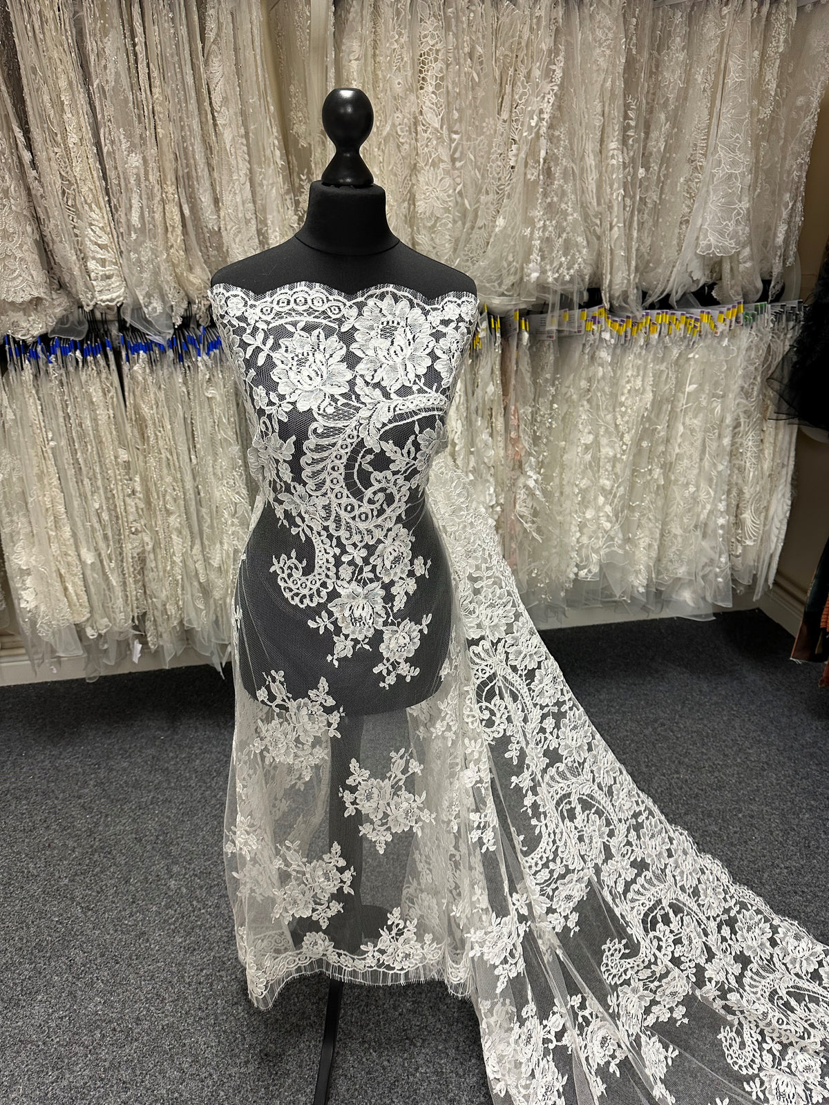 Ivory Corded Chantilly Lace - Zaya