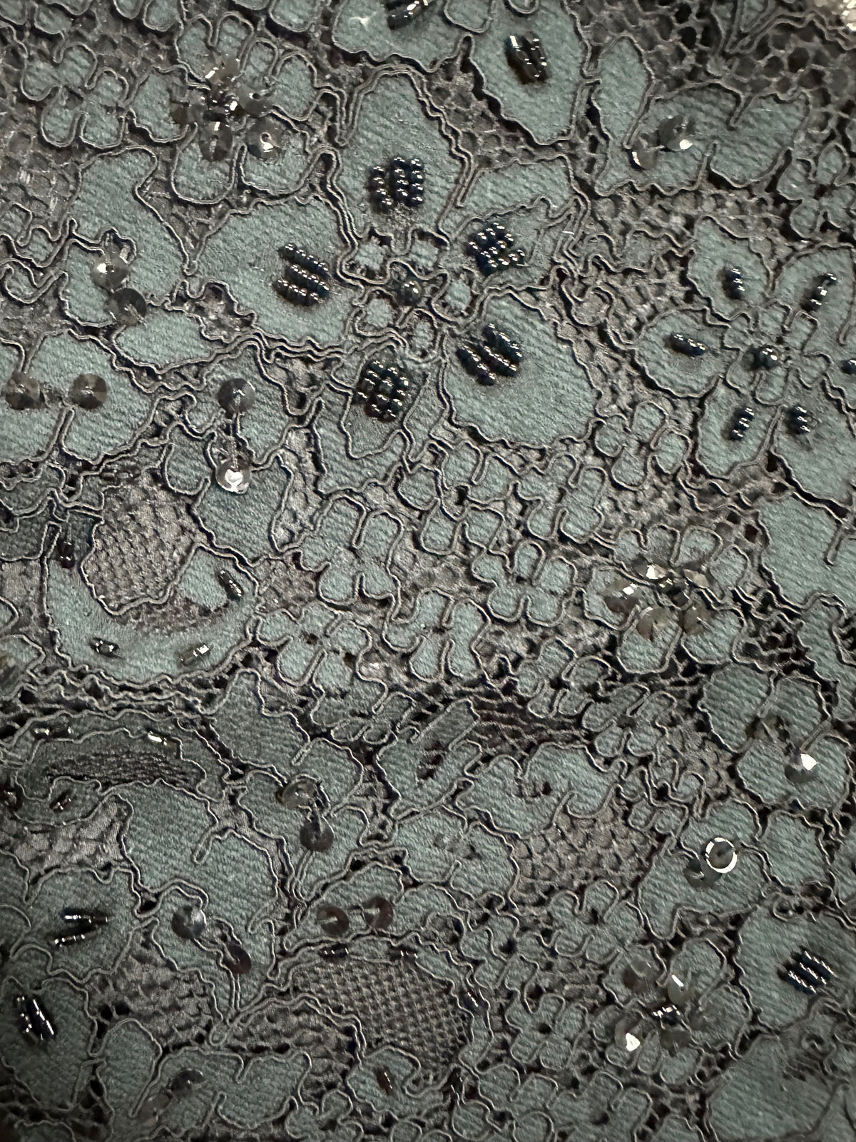 Black Beaded and Corded Lace - Austria