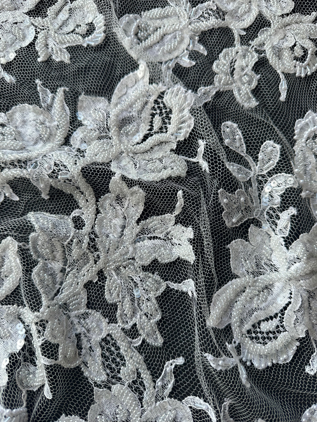 Ivory Embellished Chantilly Lace - Henri